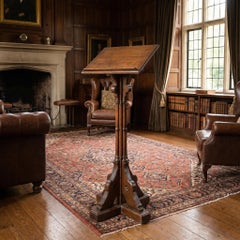 Gothic Revival Carved Oak Lectern Stand