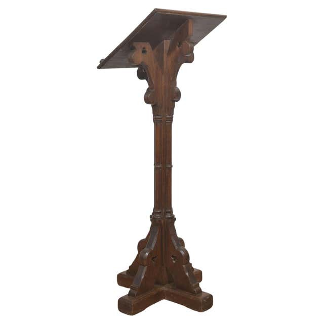 Vintage Victorian Lighted Podium Metal Column Pedestal Base Lectern ...