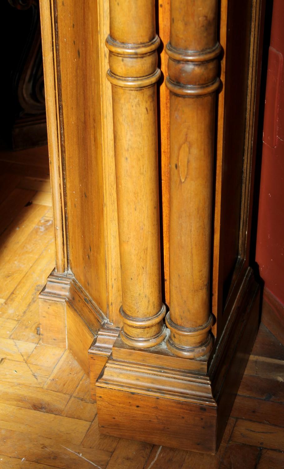 Gothic Revival Carved Walnut Wood and Parcel Gilt Chimney Fireplace Mantlepiece 4