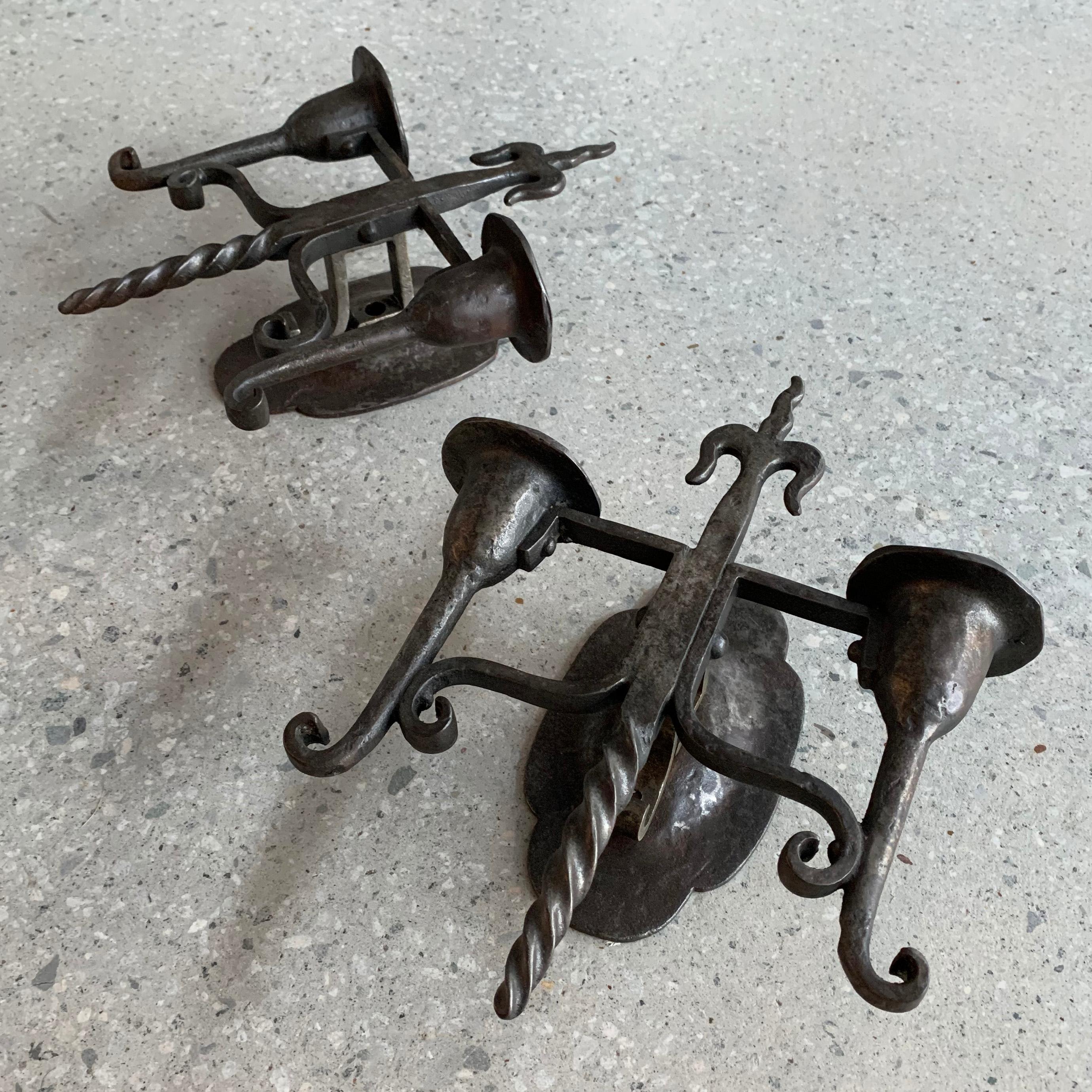 cast iron wall candle holders