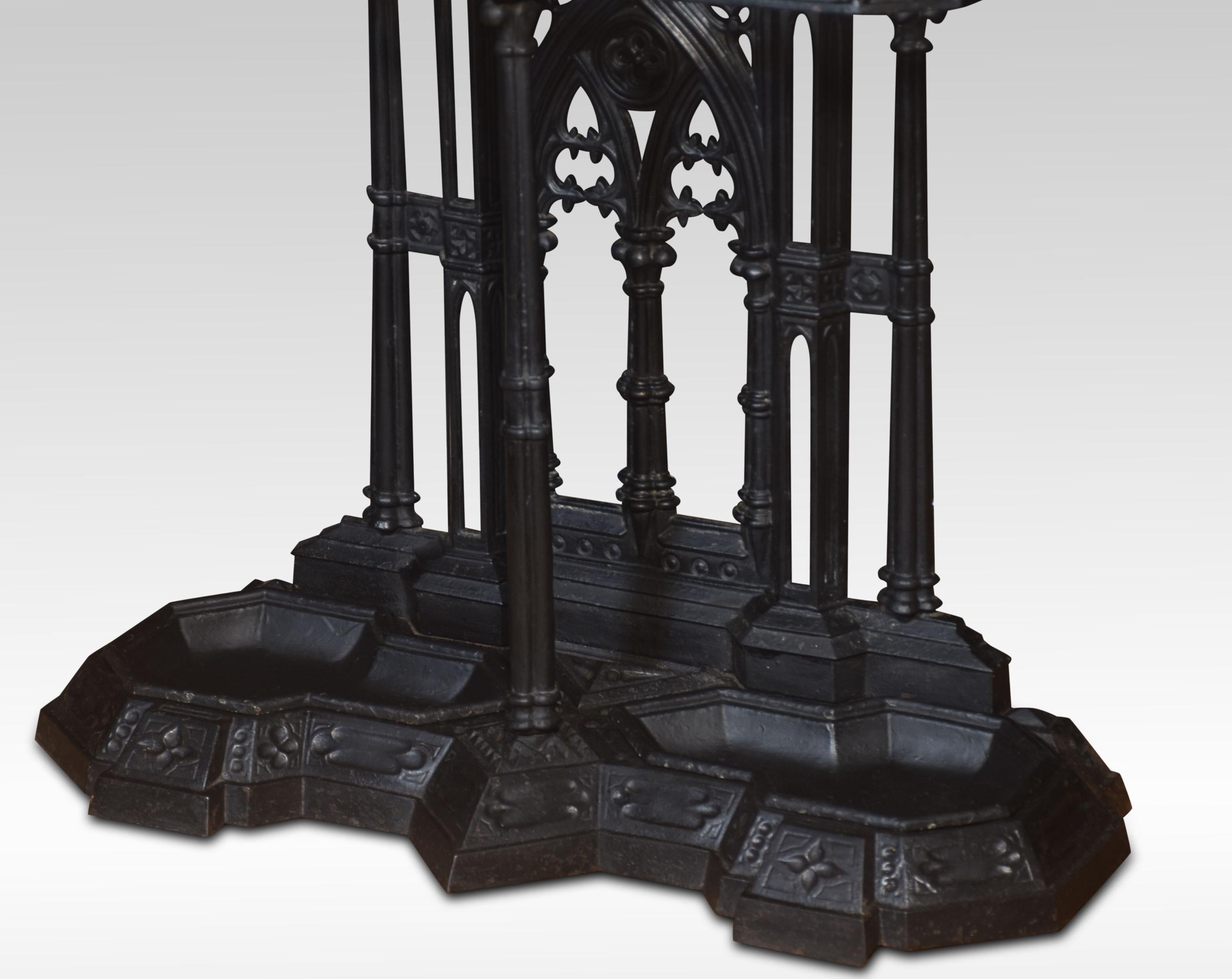 Gothic Revival cast iron hall stand For Sale 1