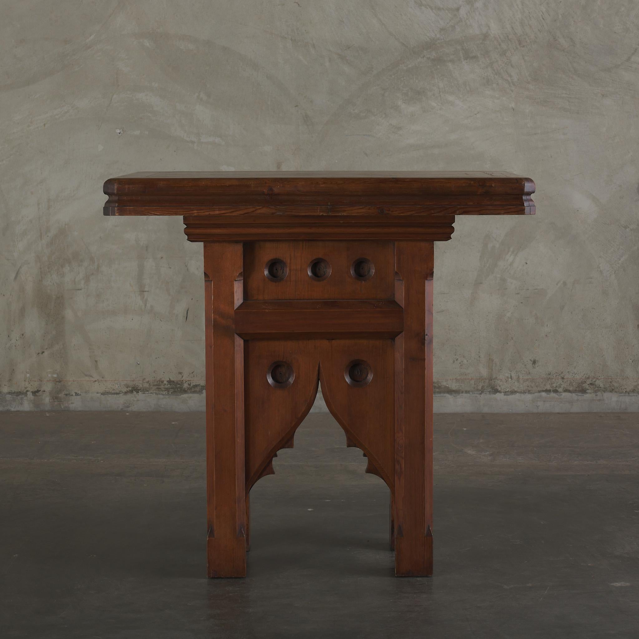 Monumental Gothic Revival Console perfect for any hallway. 