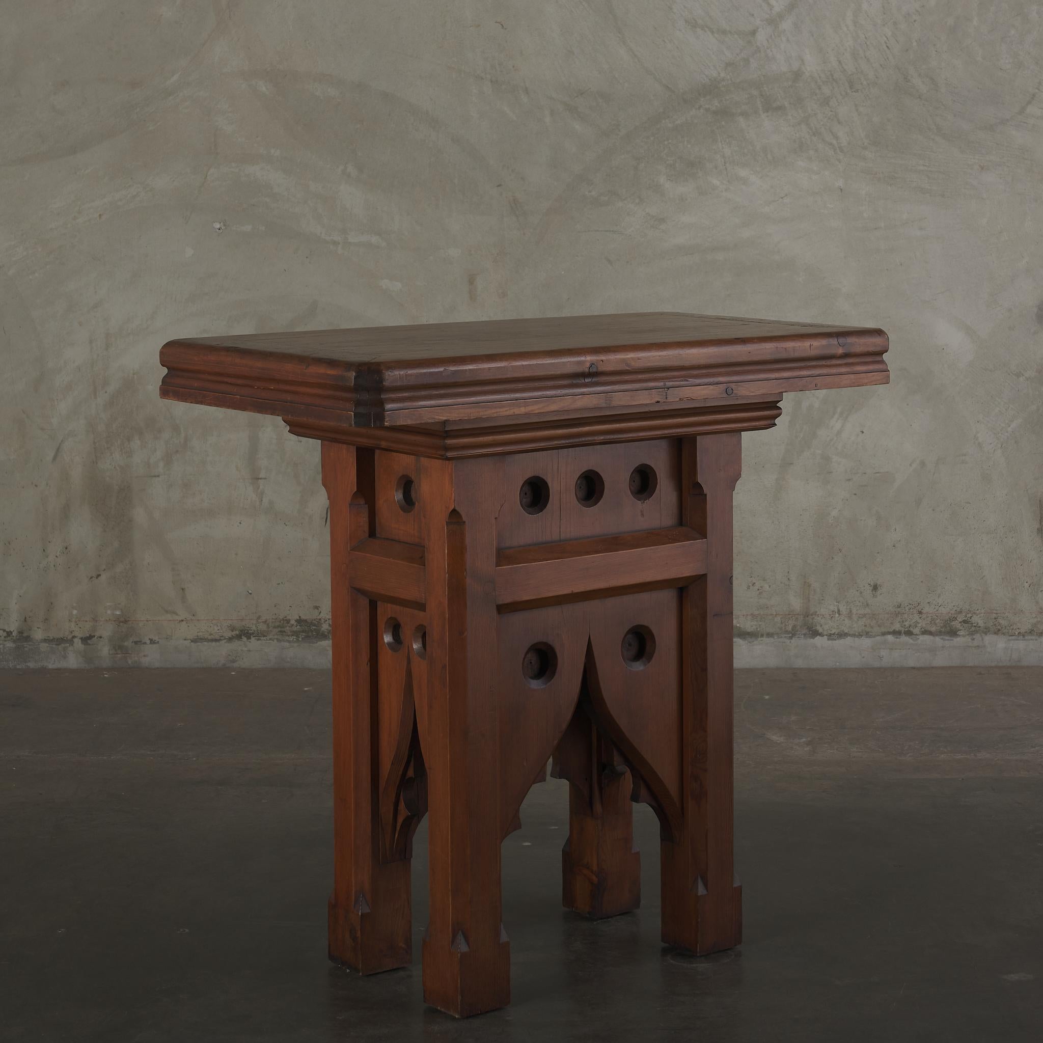 English Gothic Revival Console in The Manner Of Edward Welby Pugin For Sale