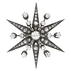 Gothic Revival Diamond Star Brooch