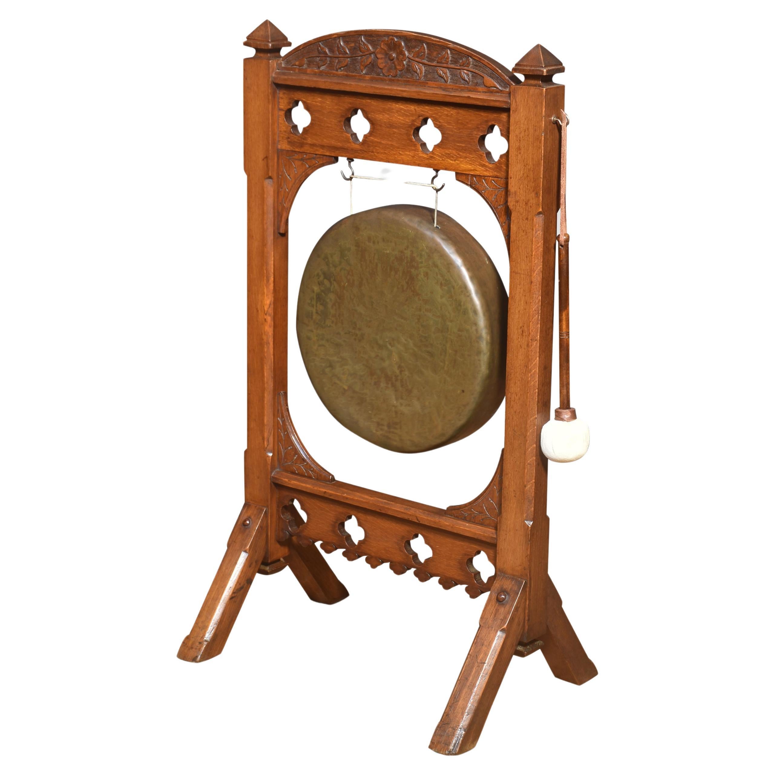 Gothic revival dinner gong For Sale
