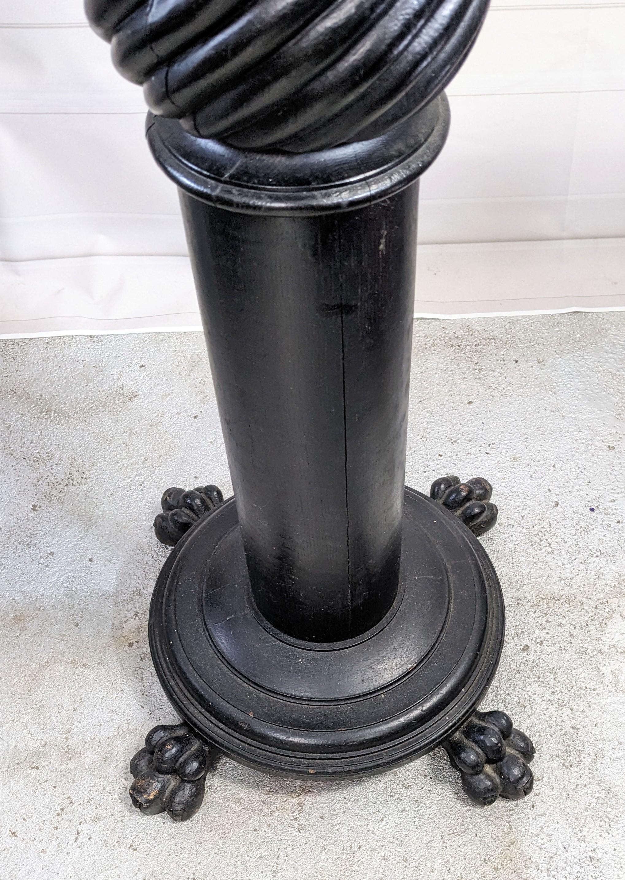 Gothic Revival Ebonized Lion's Head Pedestal For Sale 3