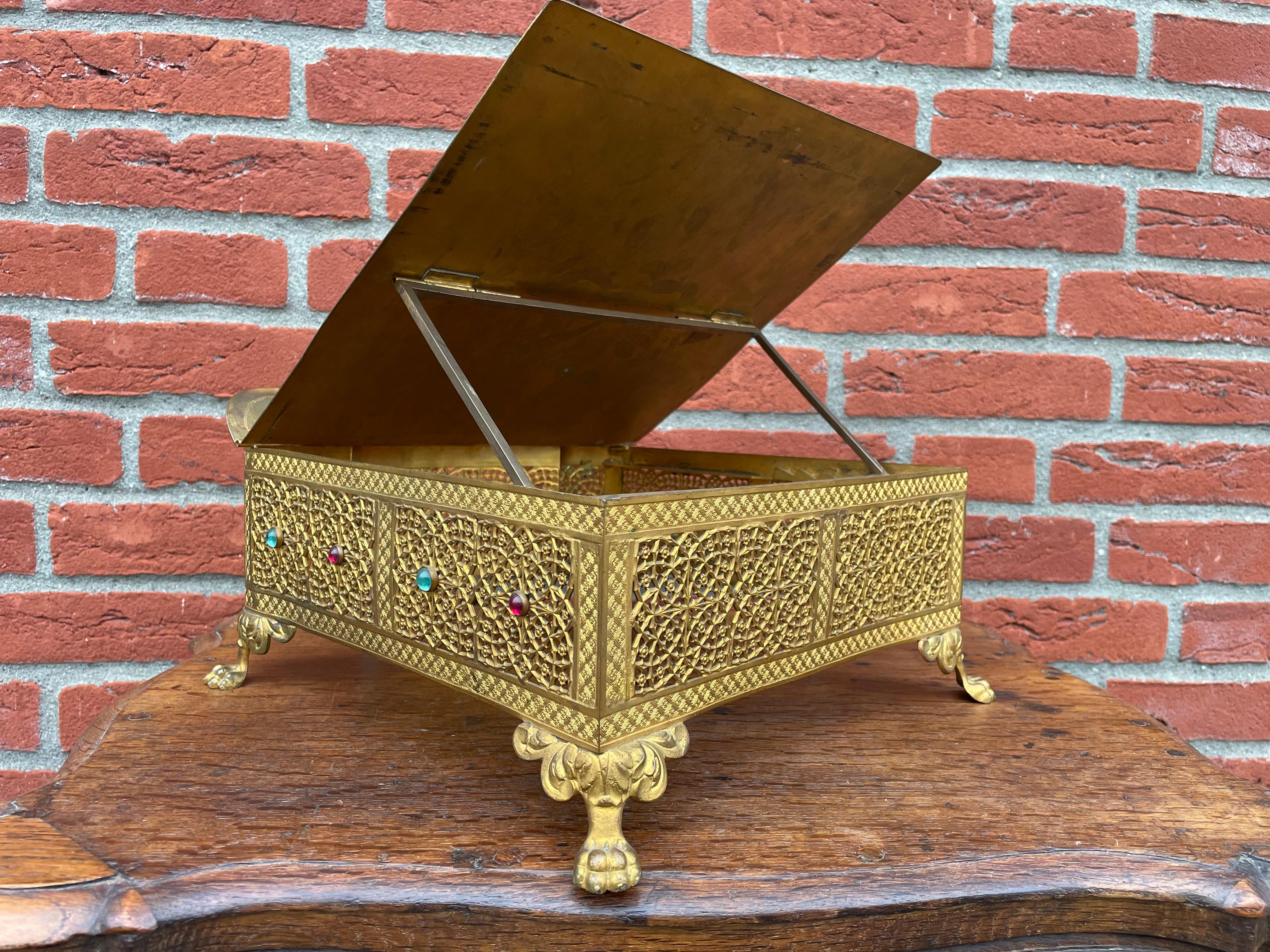 Gothic Revival Extremely Detailed Gilt Brass & Bronze Church Altar Missal Stand For Sale 12