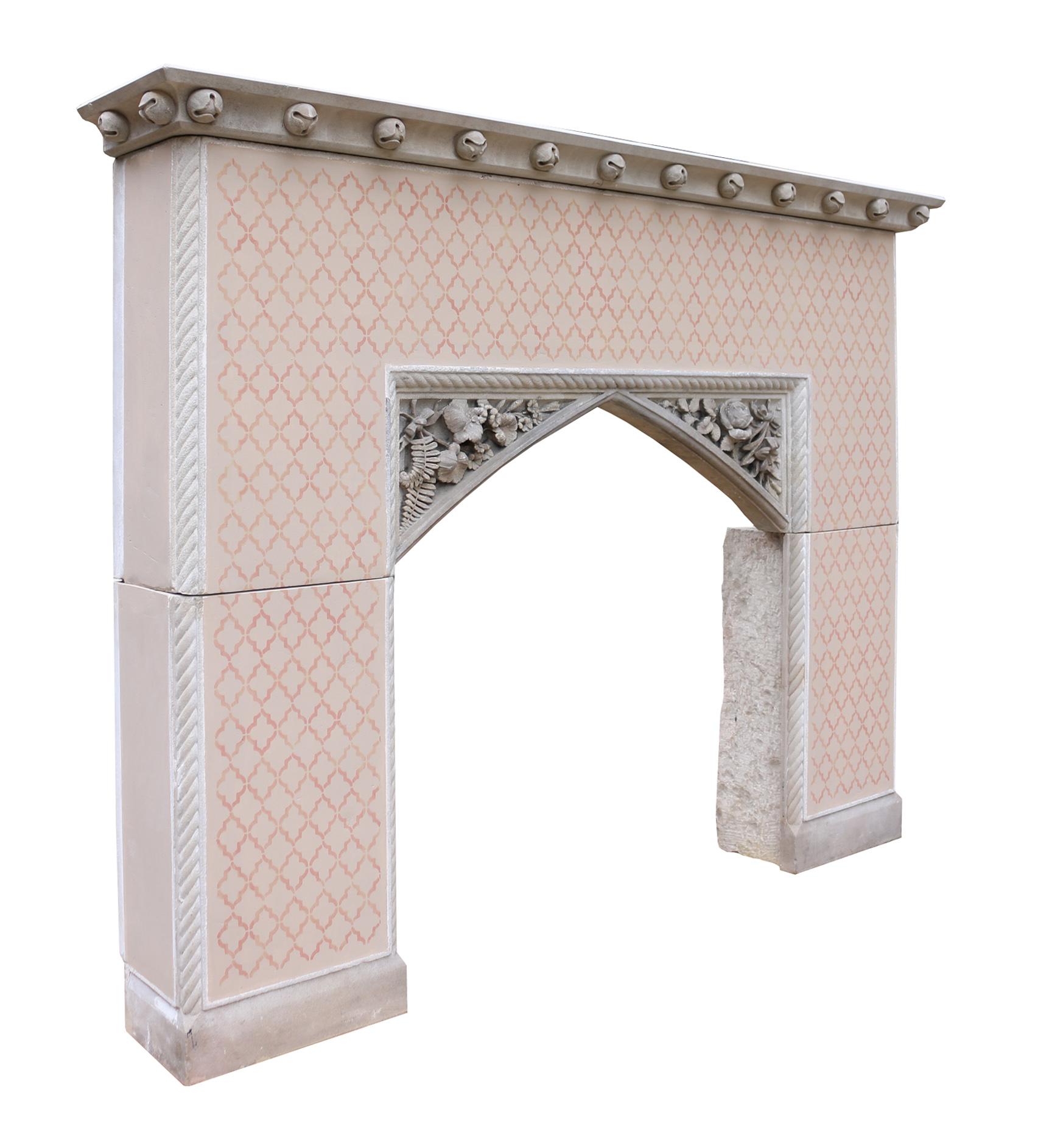 Gothic Revival Fire Surround In Good Condition For Sale In Wormelow, Herefordshire