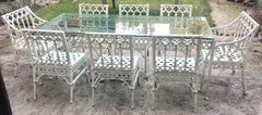 Gothic Revival Garden Dining Set of 8 Chairs and Table