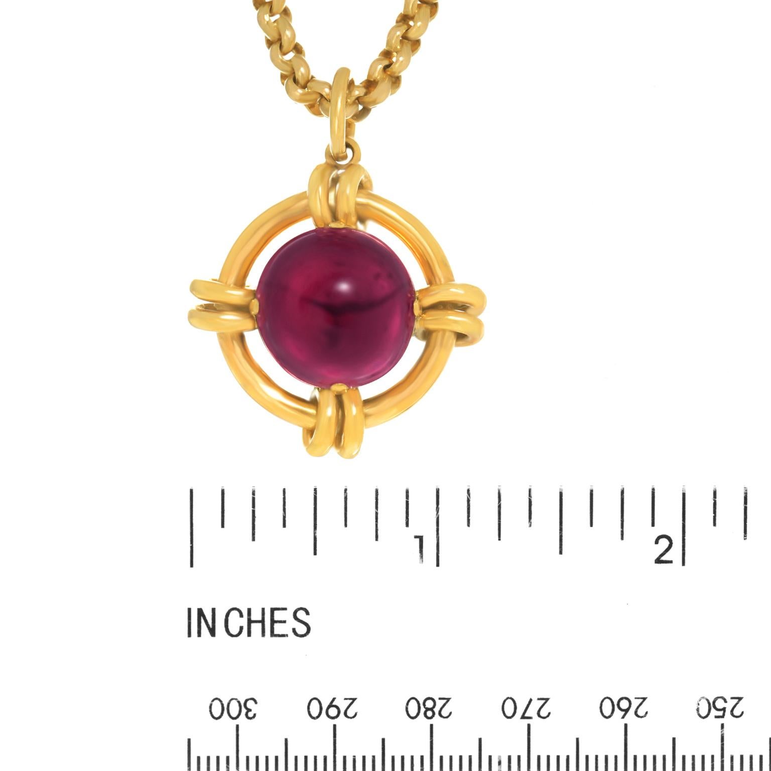 Gothic Revival Garnet set Gold Pendant 1