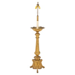 Gothic Revival Gilt Bronze Floor Lamp