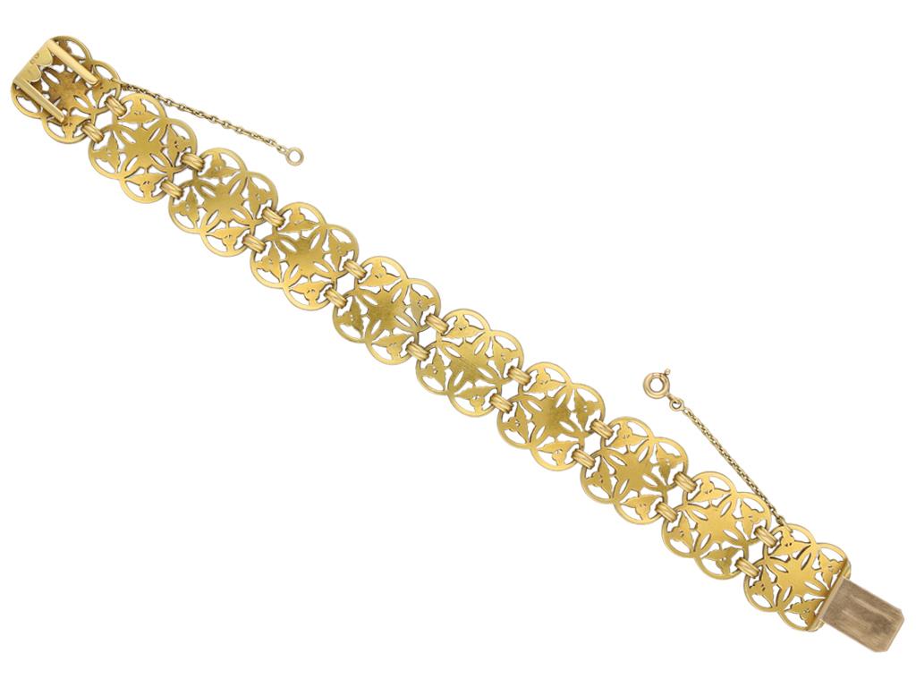 Bracelet en or néo-gothique par Wiese, circa 1885 Bon état - En vente à London, GB