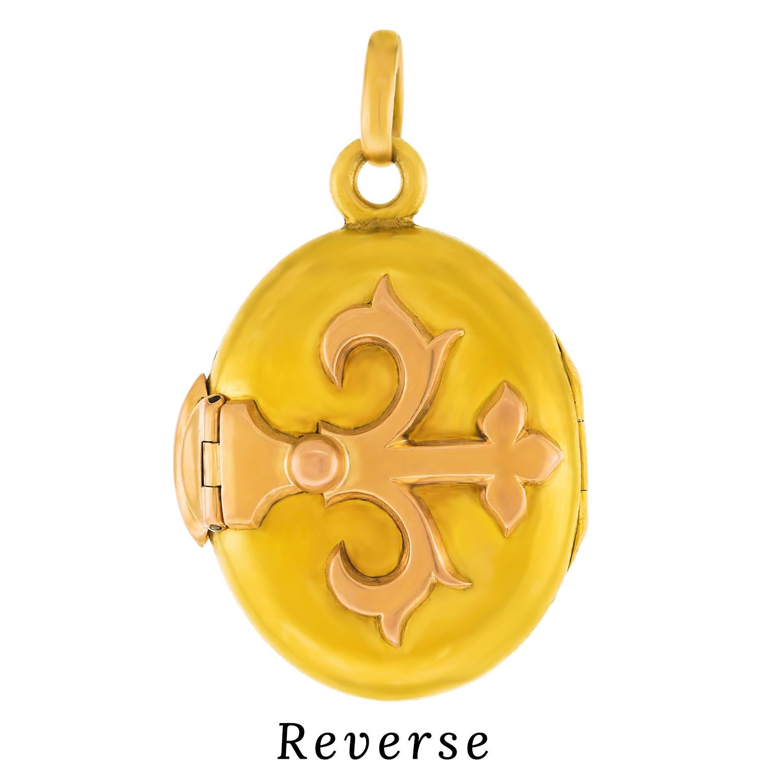 Gothic Revival Gold Locket For Sale 6