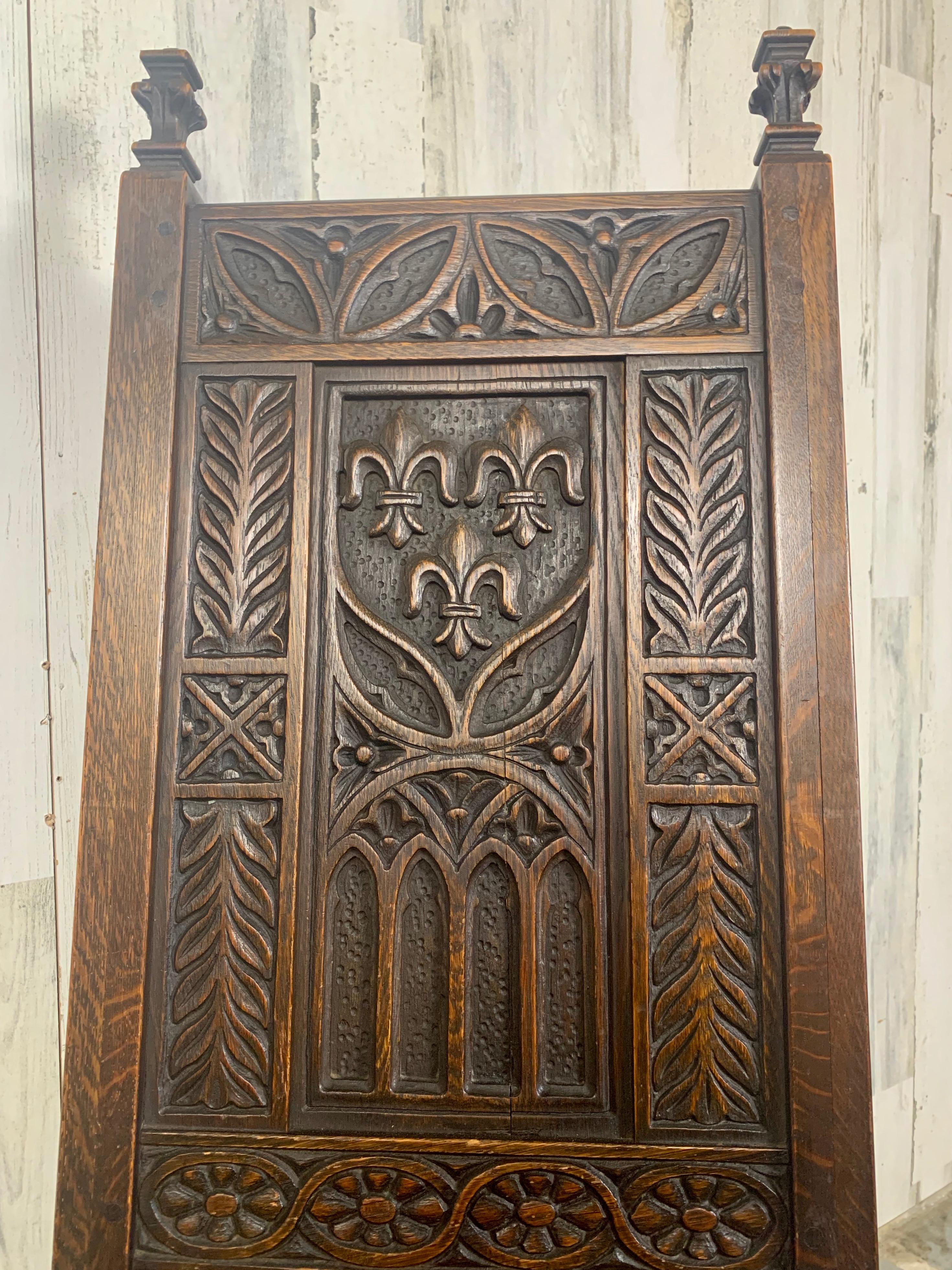 Upholstery Gothic Revival Hall Chair For Sale