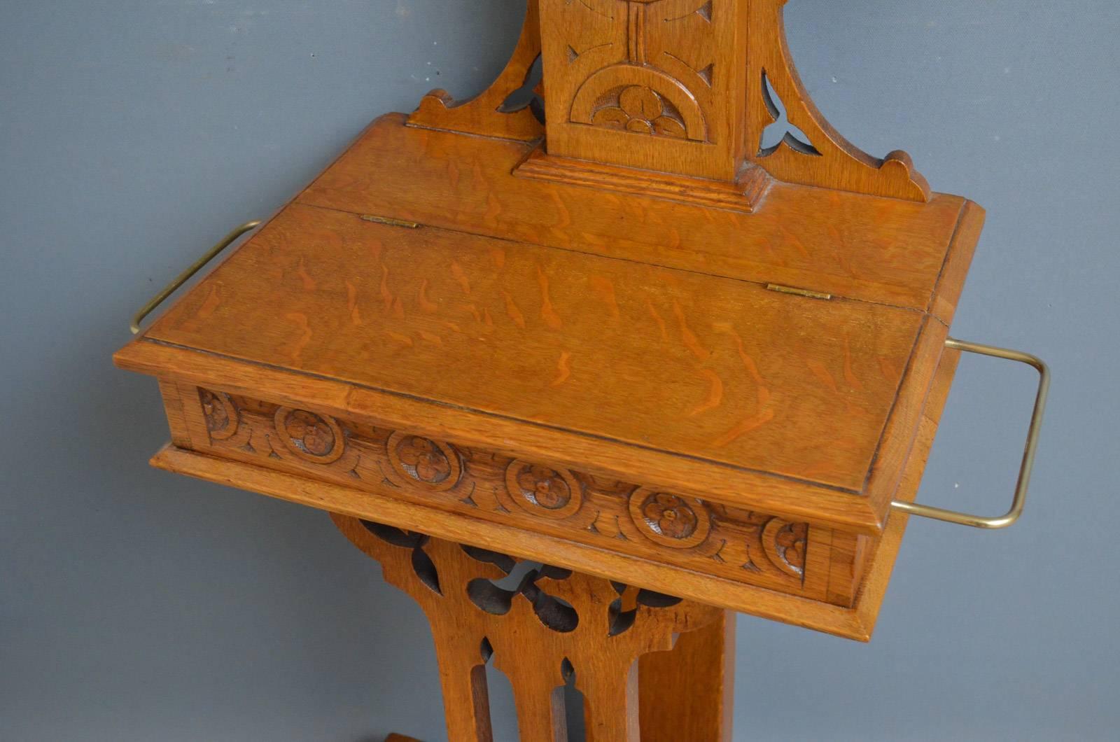 Gothic Revival Hall Stand in Oak 2