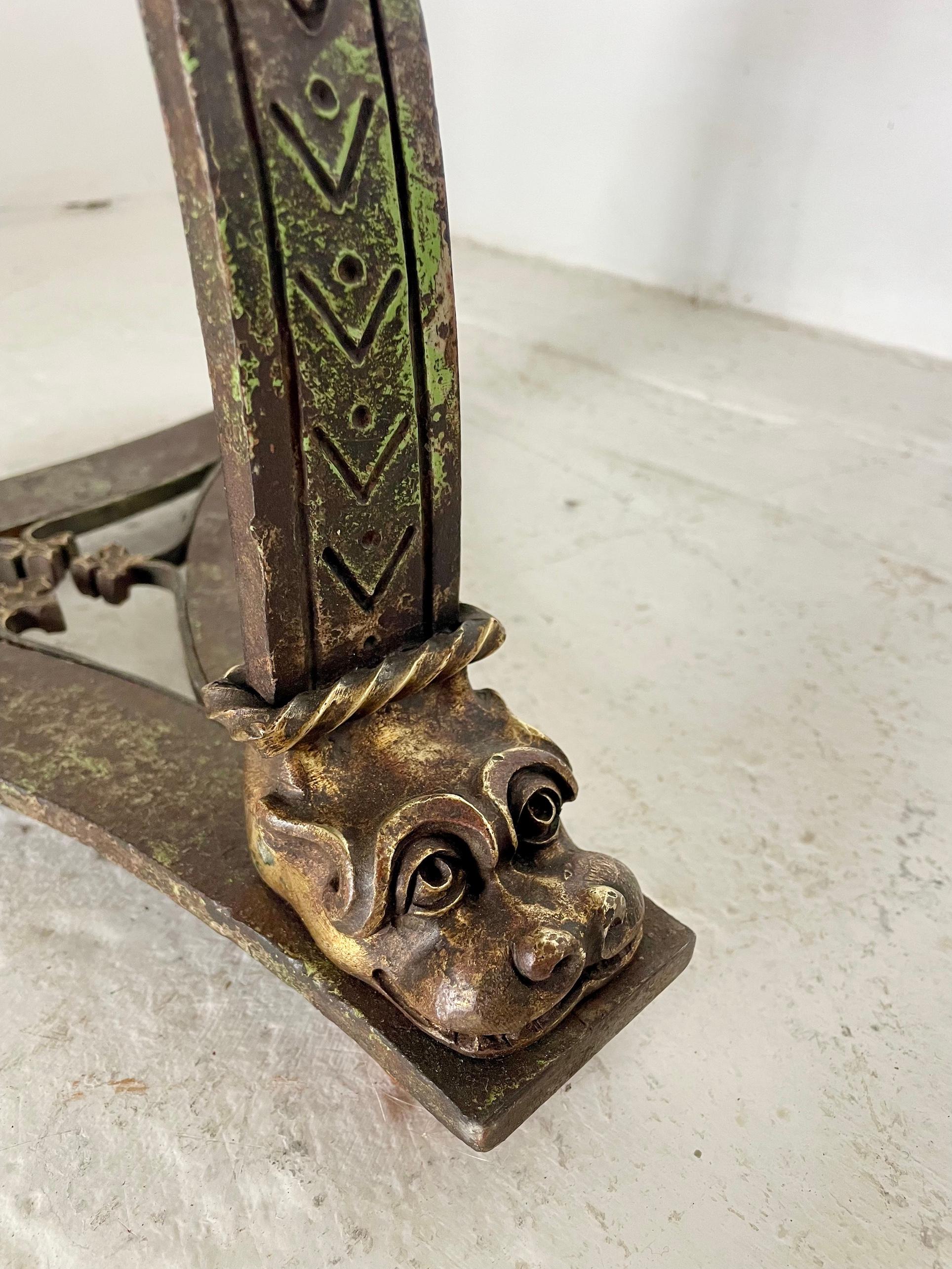 Gothic Revival Iron and Brass Standard Lamp For Sale 2