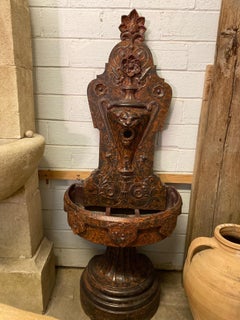 Gothic Revival Iron Wall Fountain