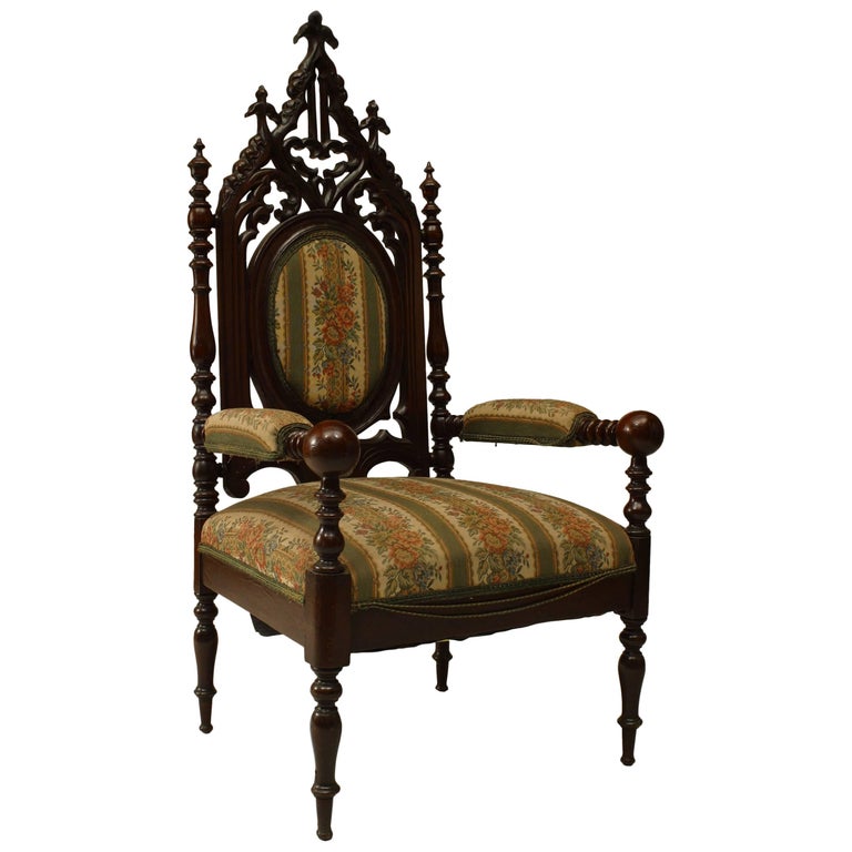 Gothic Victorian Easy Chair Gothic Revival Mahogany Arm Chair