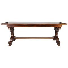 Antique Gothic Revival Mahogany Dining / Writing / Library Table, England, circa 1840