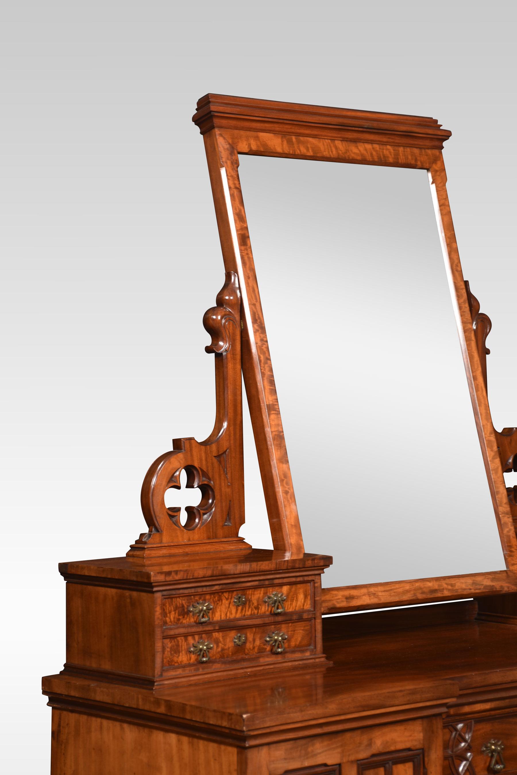 British Gothic Revival Mahogany Dressing Table For Sale