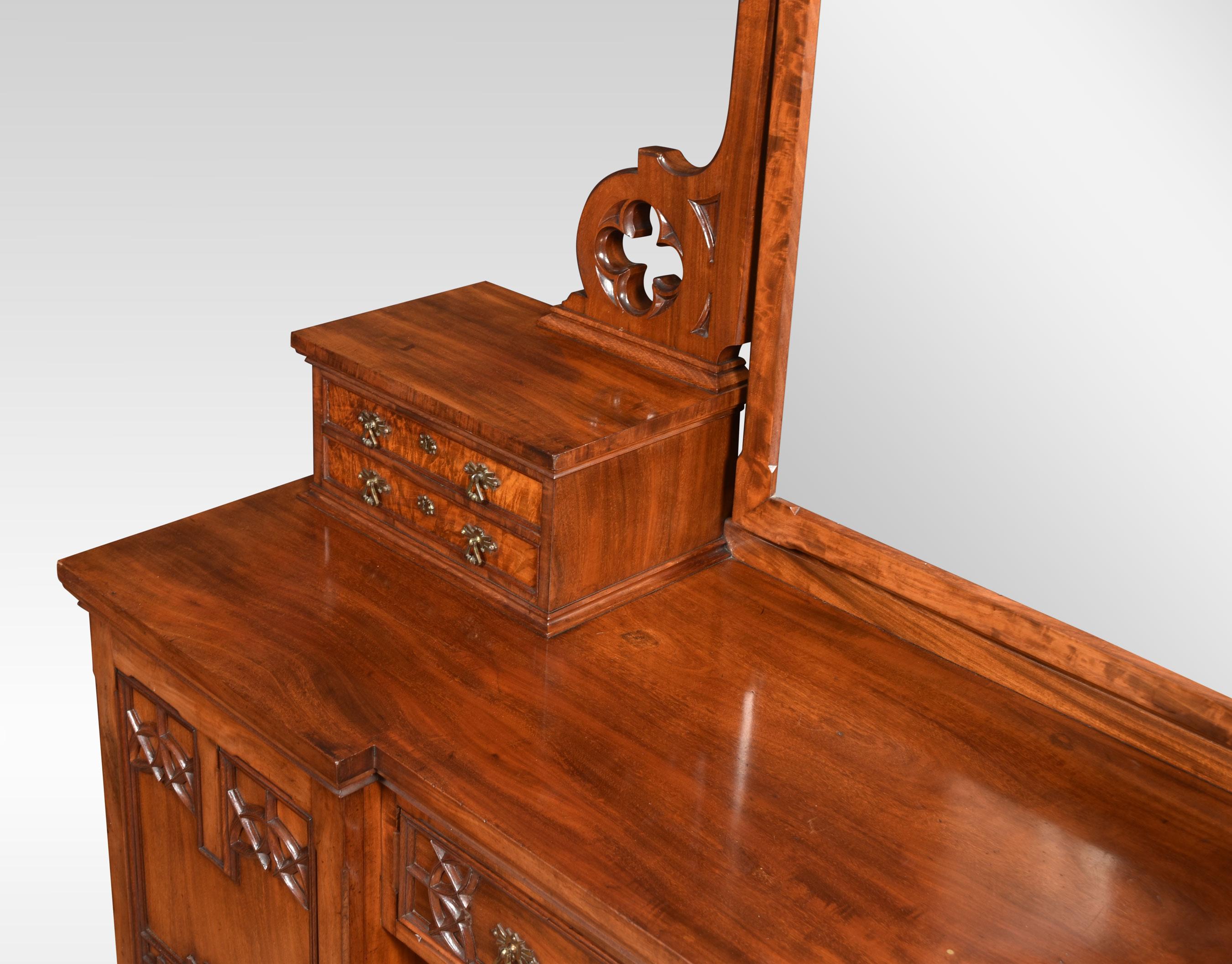 19th Century Gothic Revival Mahogany Dressing Table For Sale