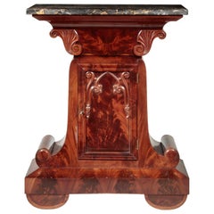 Gothic Revival Marble-Top Mahogany Mixing Table