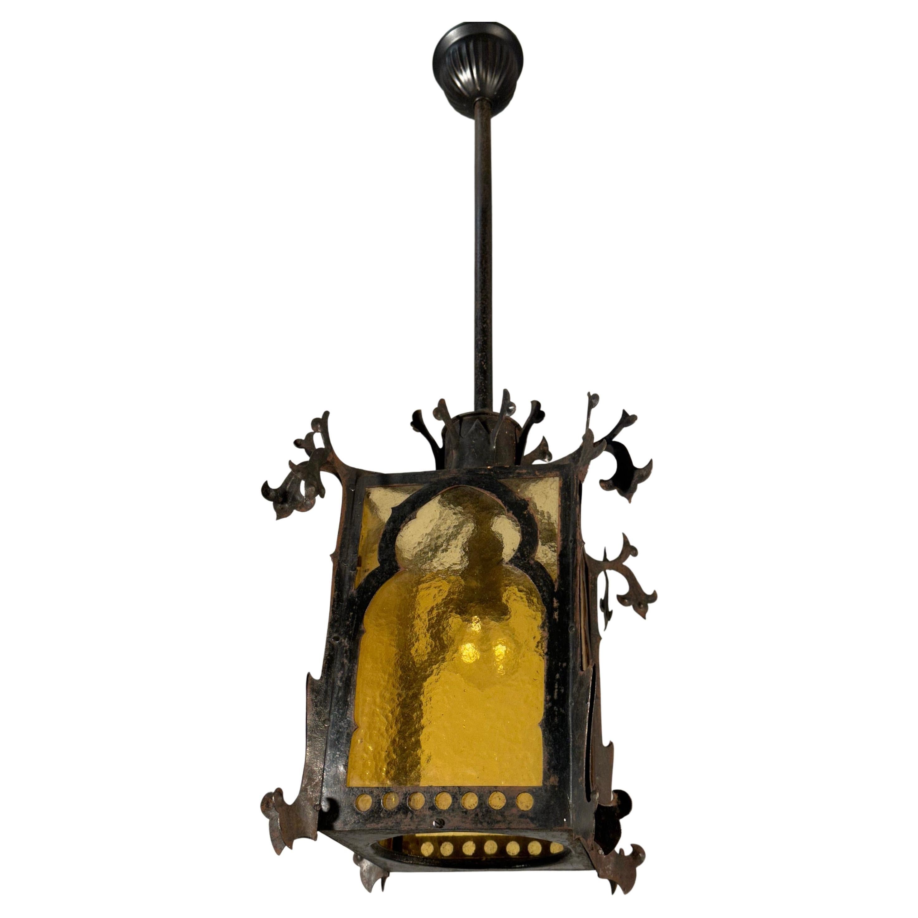 Impressive and all handcrafted, Gothic light fixture.

If you are a collector of rare and all handcrafted Gothic antiques then this one of a kind lantern could be flying your way soon. Over the many decades the natural wear has only made this