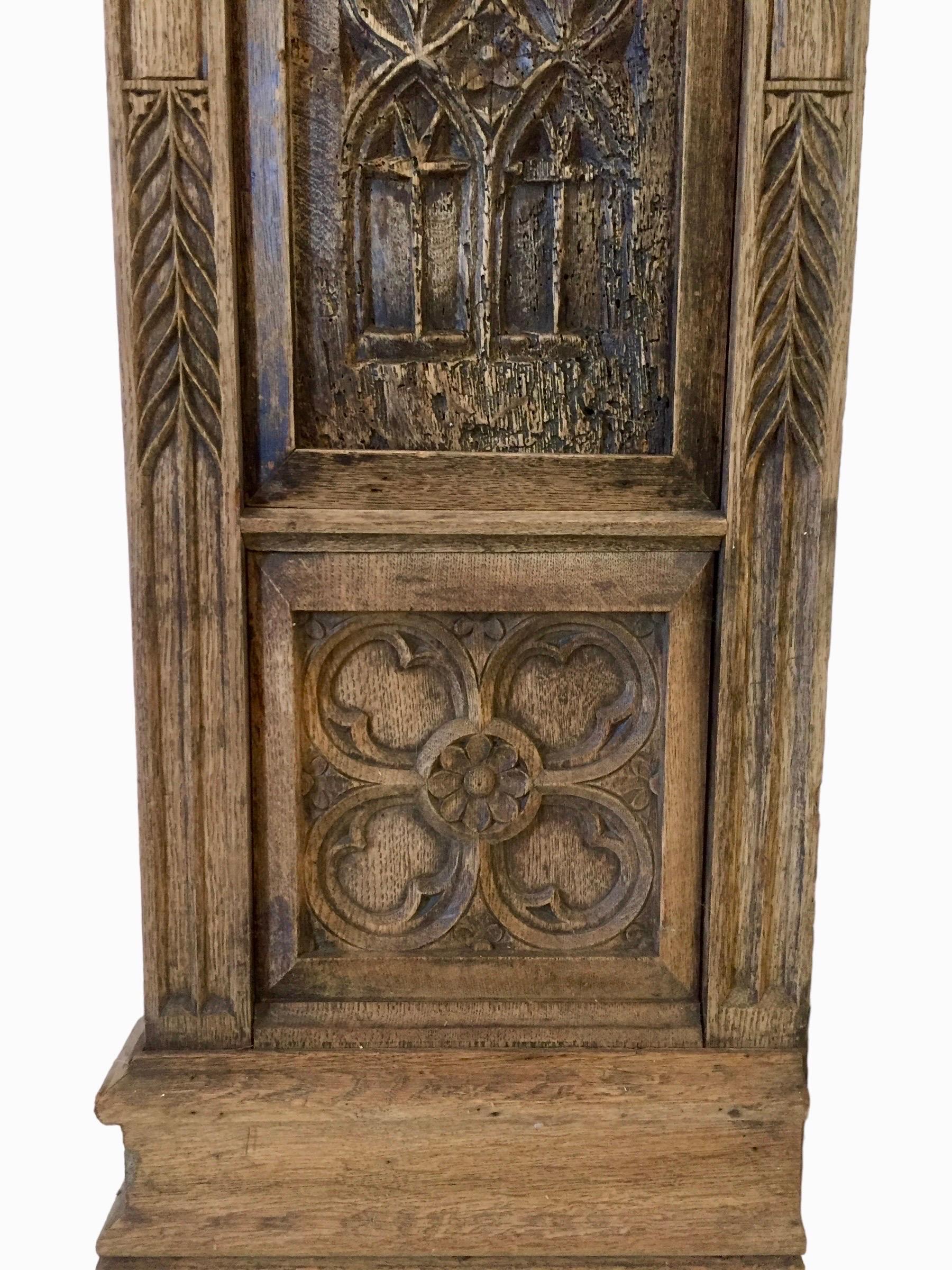 Gothic Revival / Neo Gothic Fireplace carved oak - 19th - 15th panels - France 6