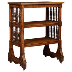 Gothic Revival Oak Book Table