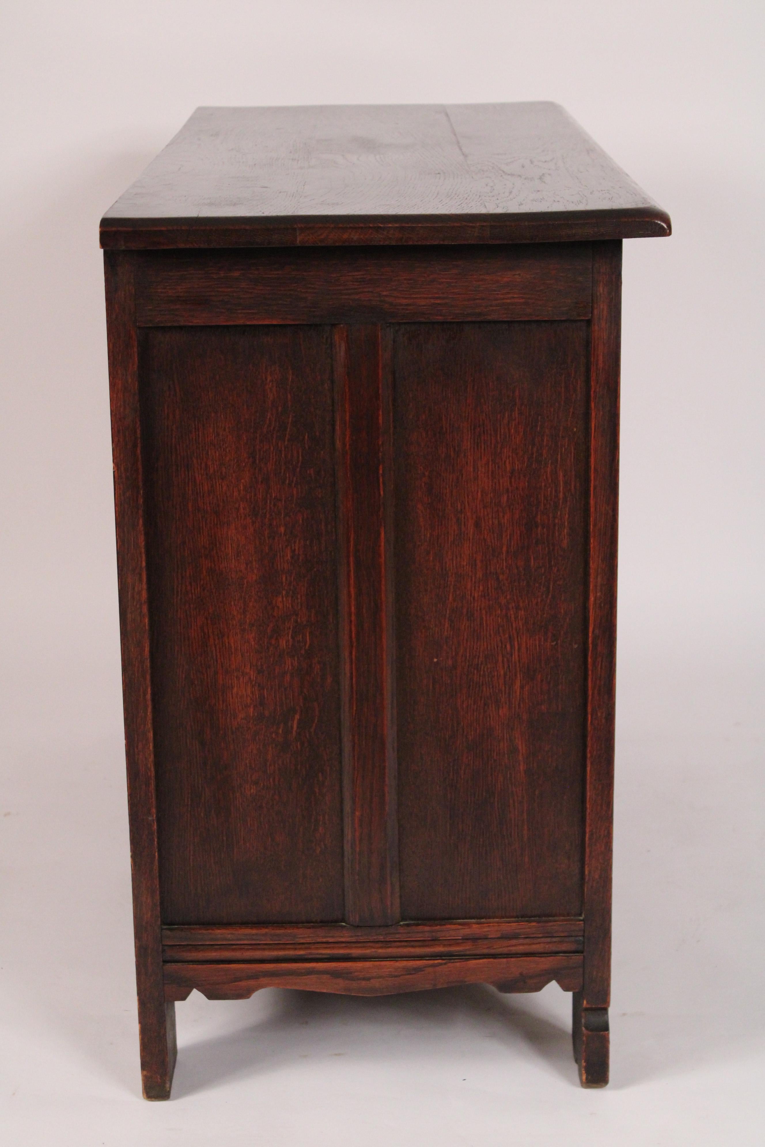 Early 20th Century Gothic Revival Oak Cabinet For Sale