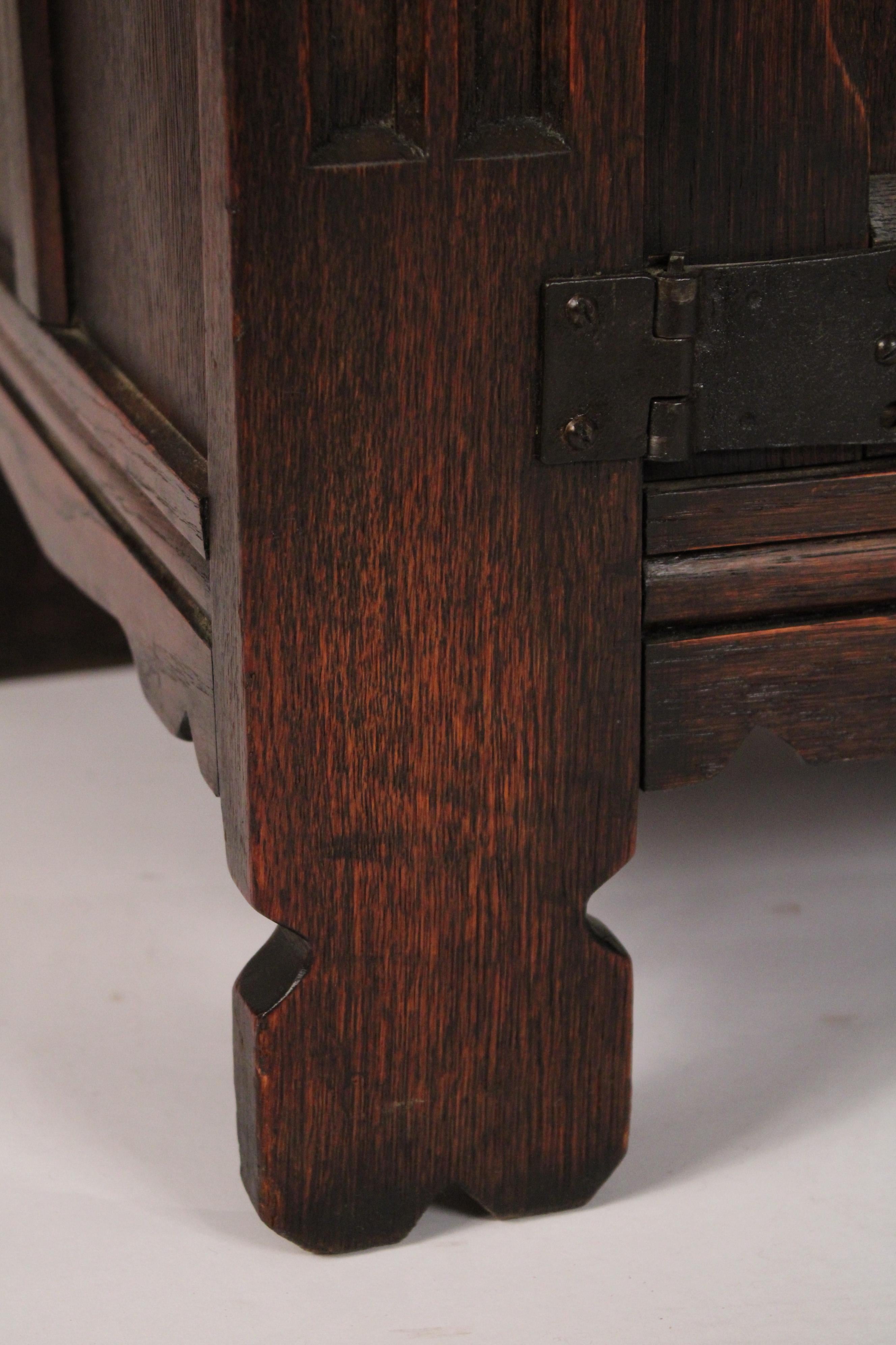 Gothic Revival Oak Cabinet For Sale 2