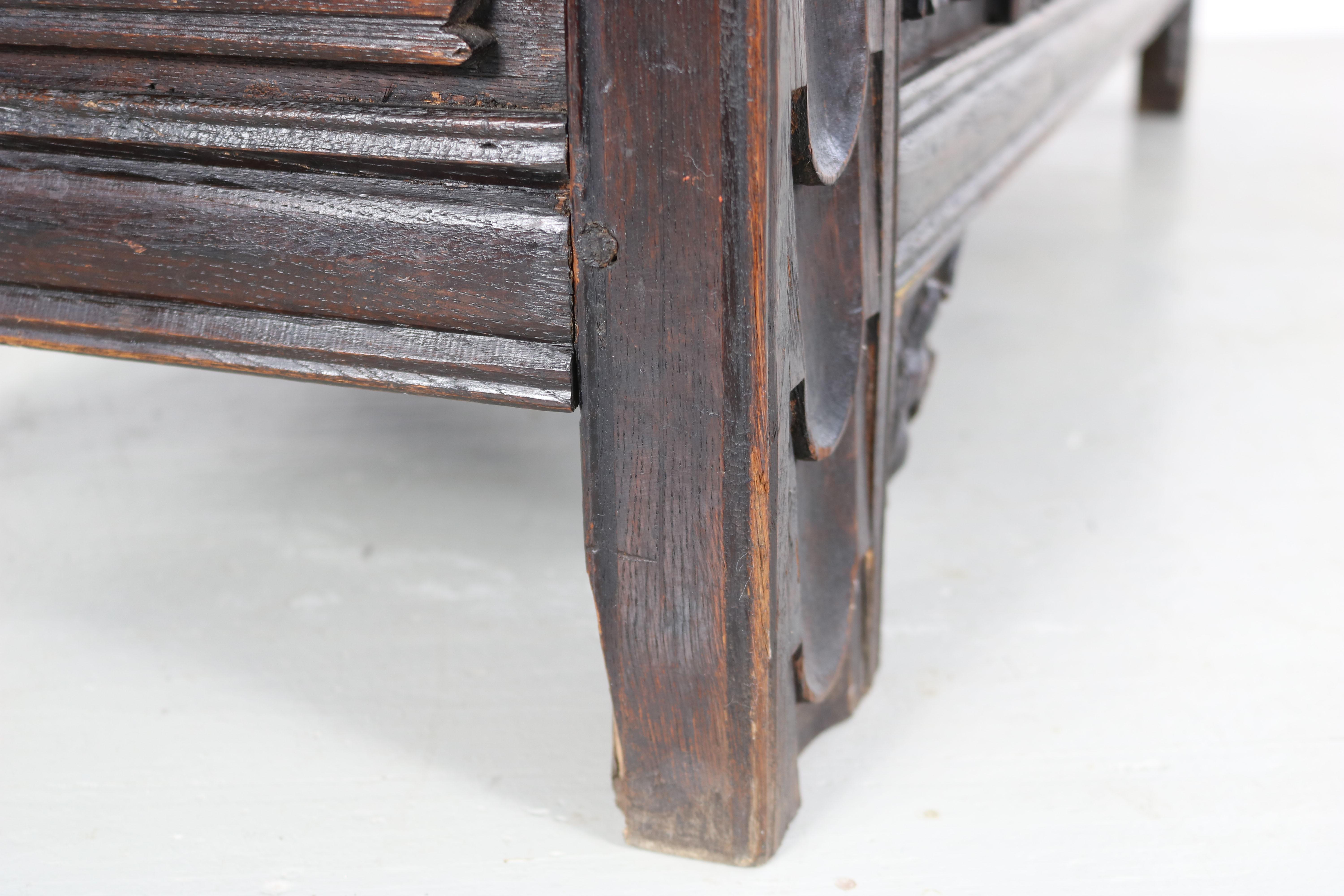 Gothic-Revival Oak Chest Bench For Sale 4