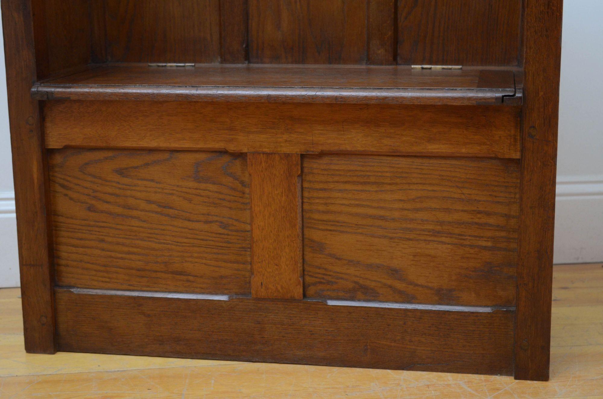 Gothic Revival Oak Hall Bench c1880 For Sale 5