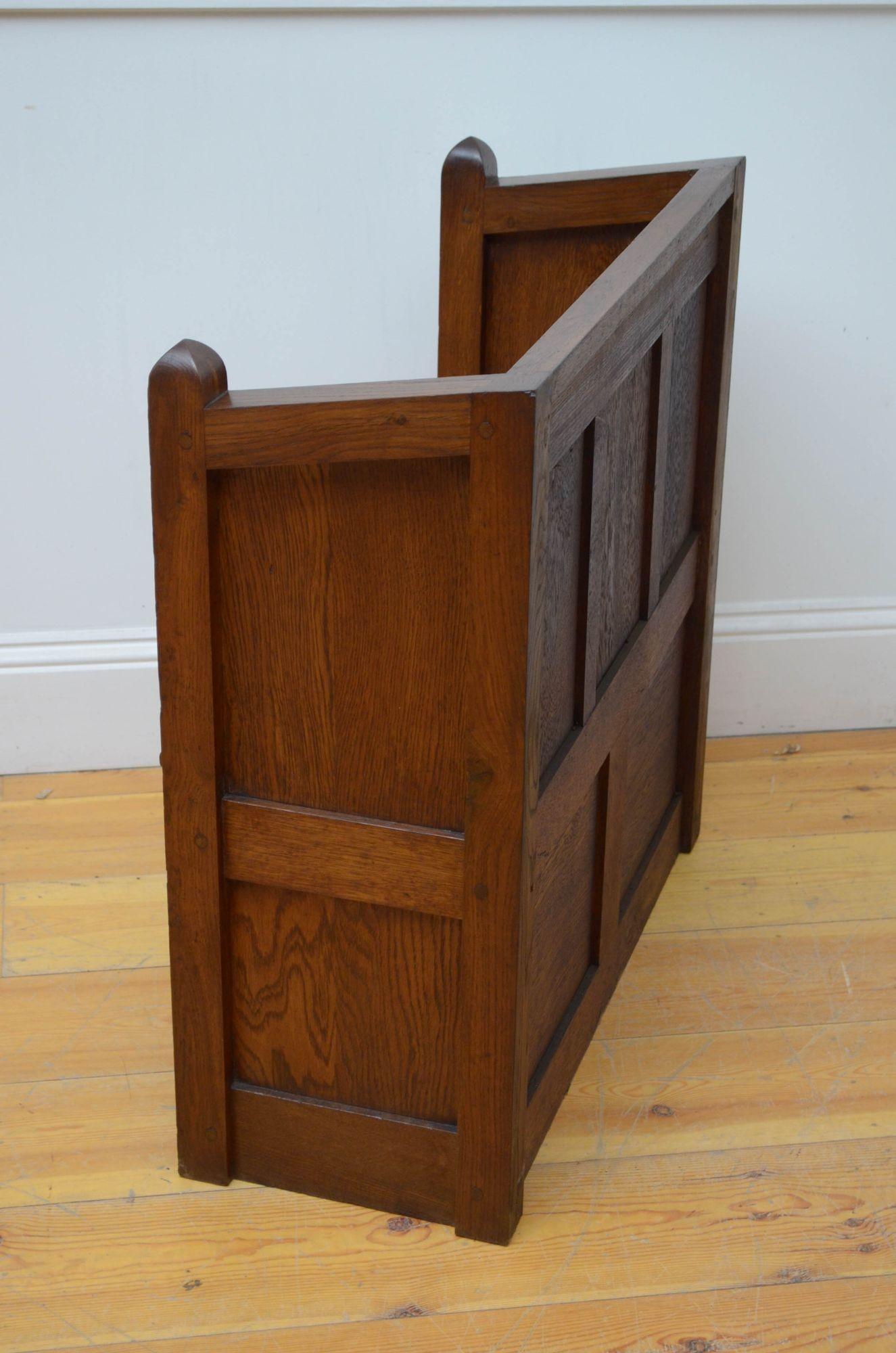 Gothic Revival Oak Hall Bench c1880 For Sale 6