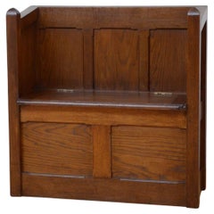 Gothic Revival Oak Hall Bench c1880
