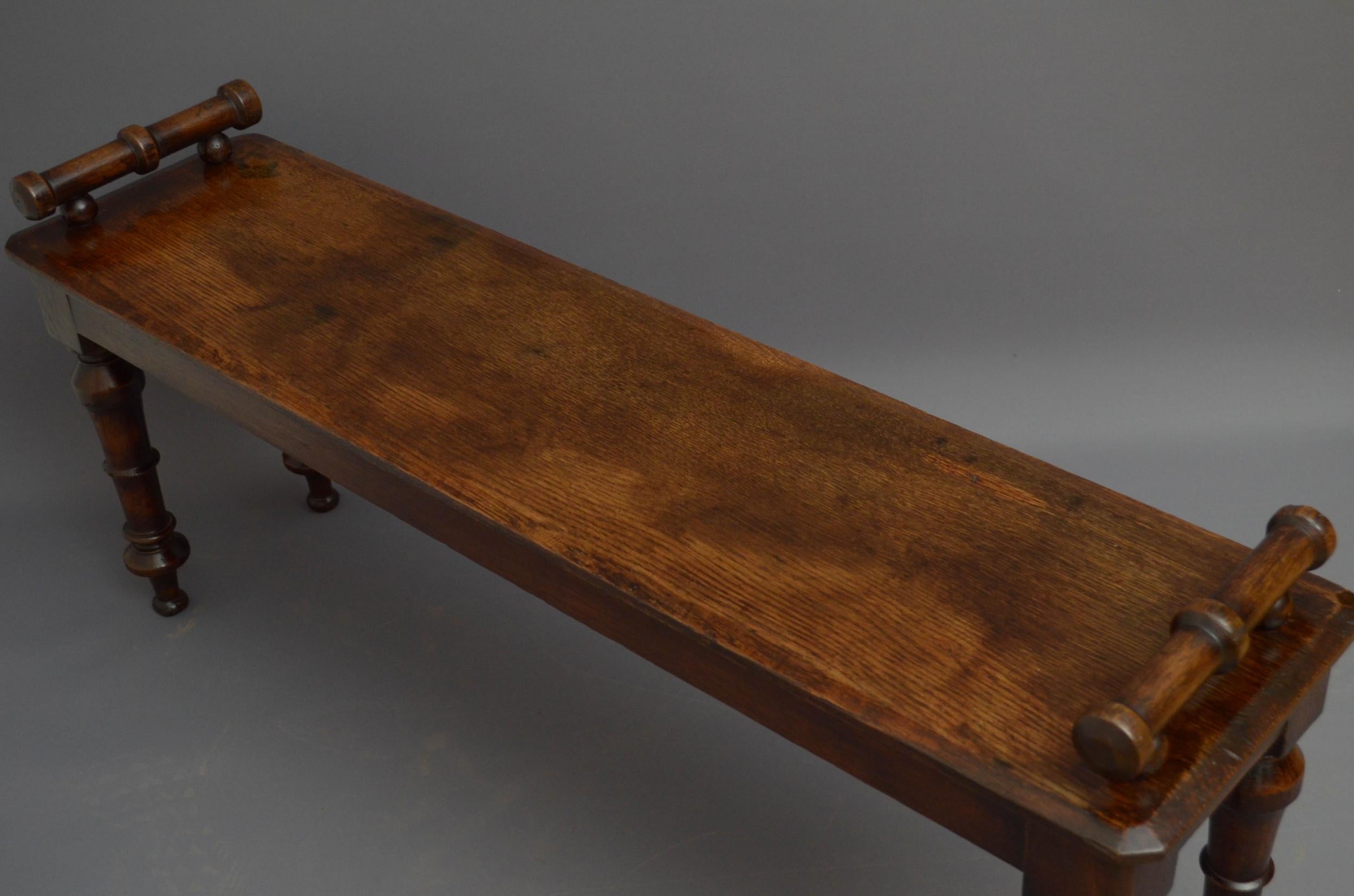 19th Century Gothic Revival Oak Hall Bench