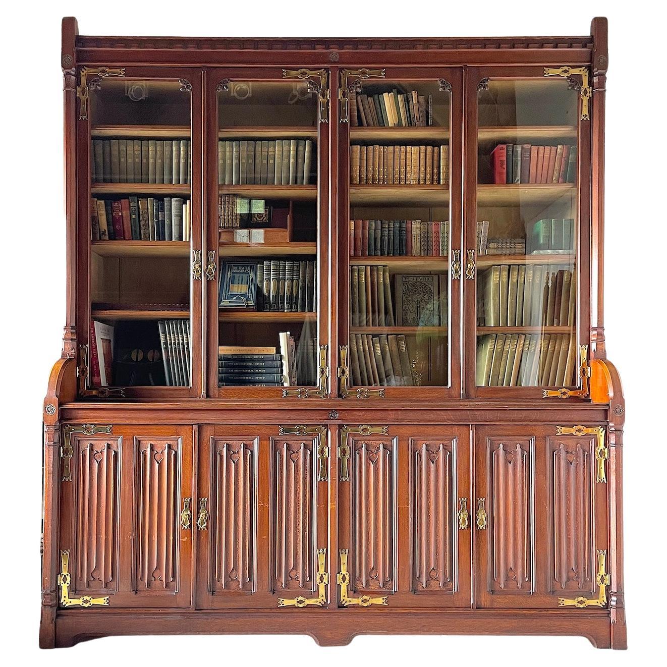 Gothic Revival Oak Library Bookcase Attributed to A.W.N. Pugin