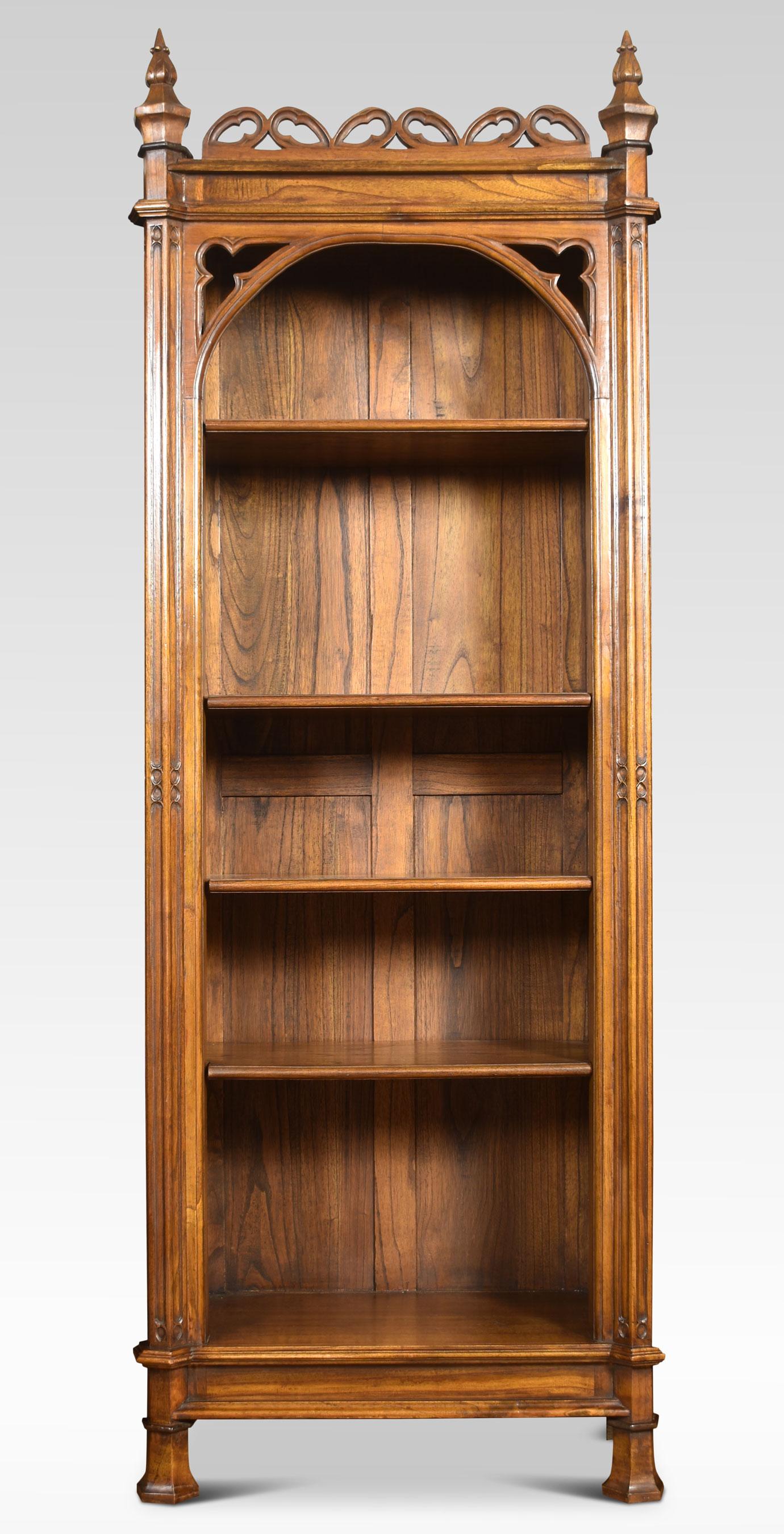 Gothic Revival Oak Open Bookcase In Good Condition In Cheshire, GB