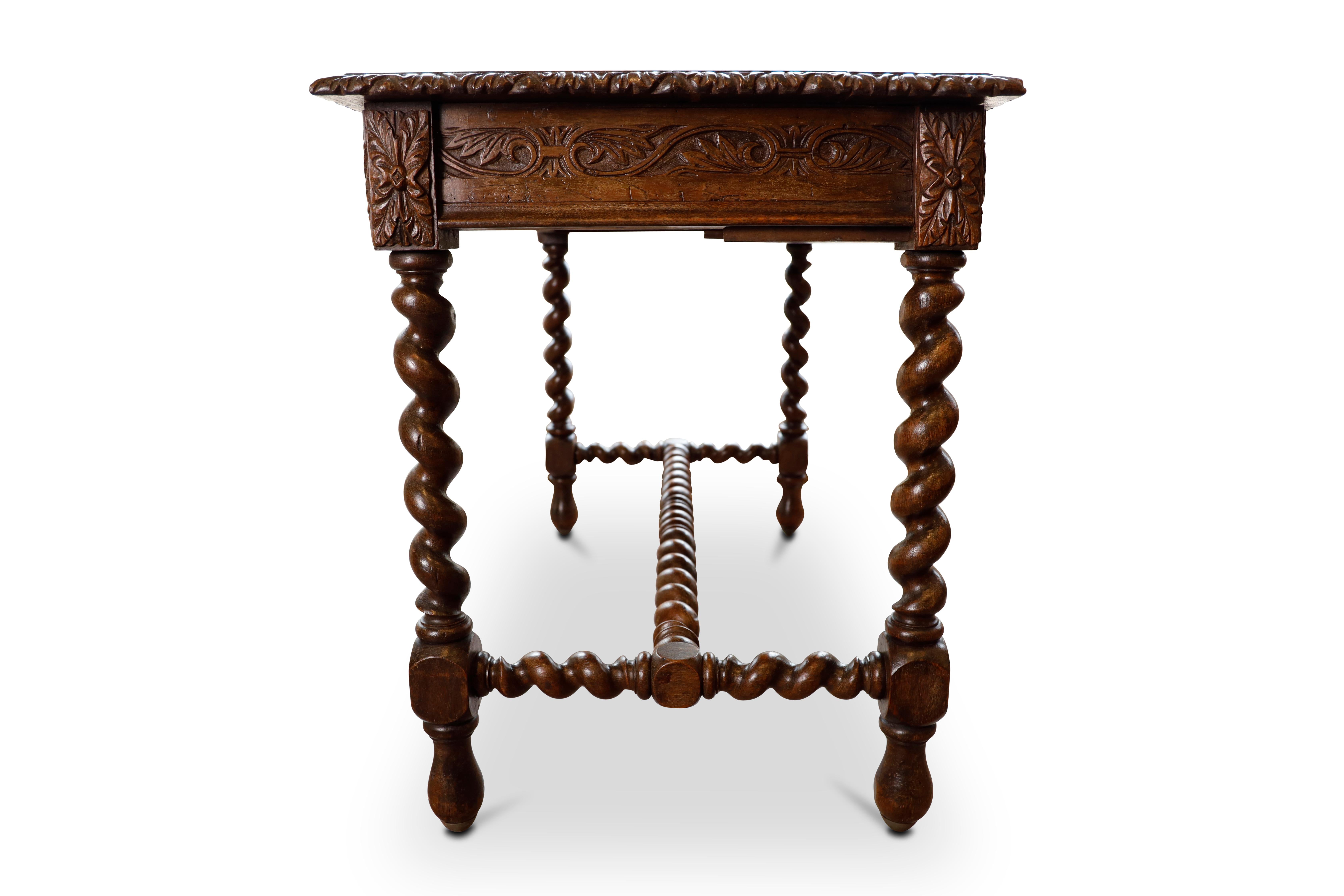 Gothic Revival Oak Side Table For Sale 5