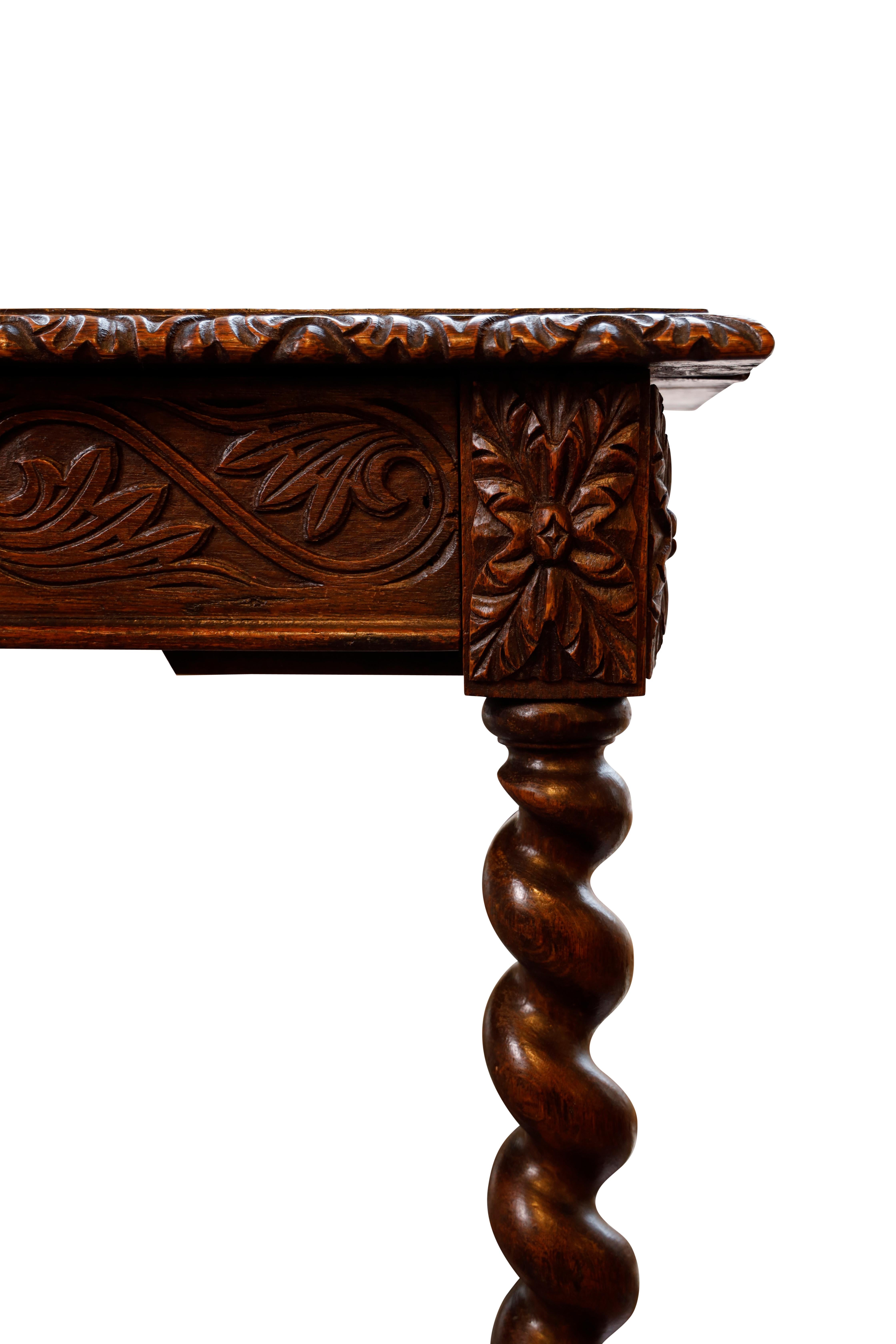 Gothic Revival Oak Side Table For Sale 2