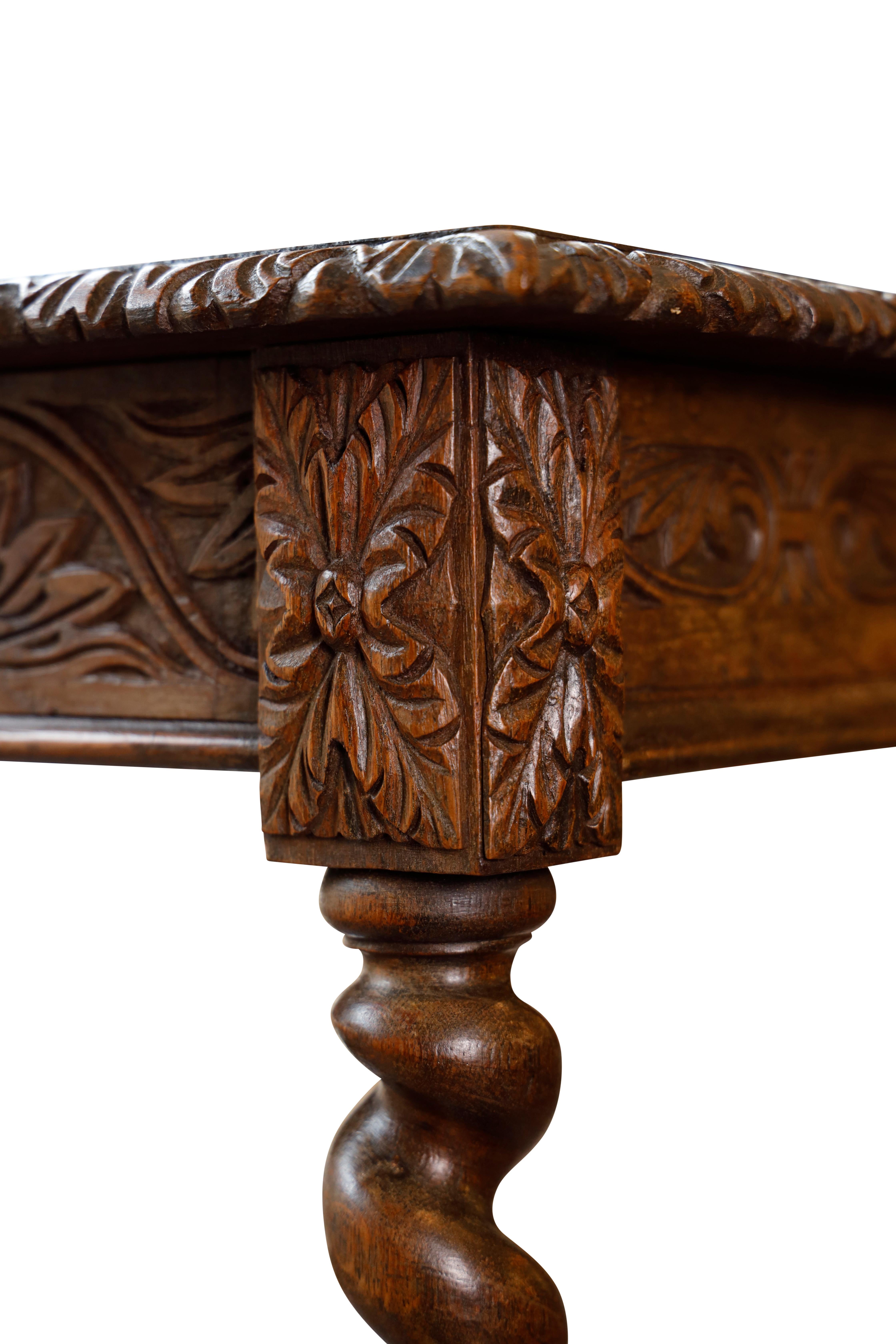 Gothic Revival Oak Side Table For Sale 3