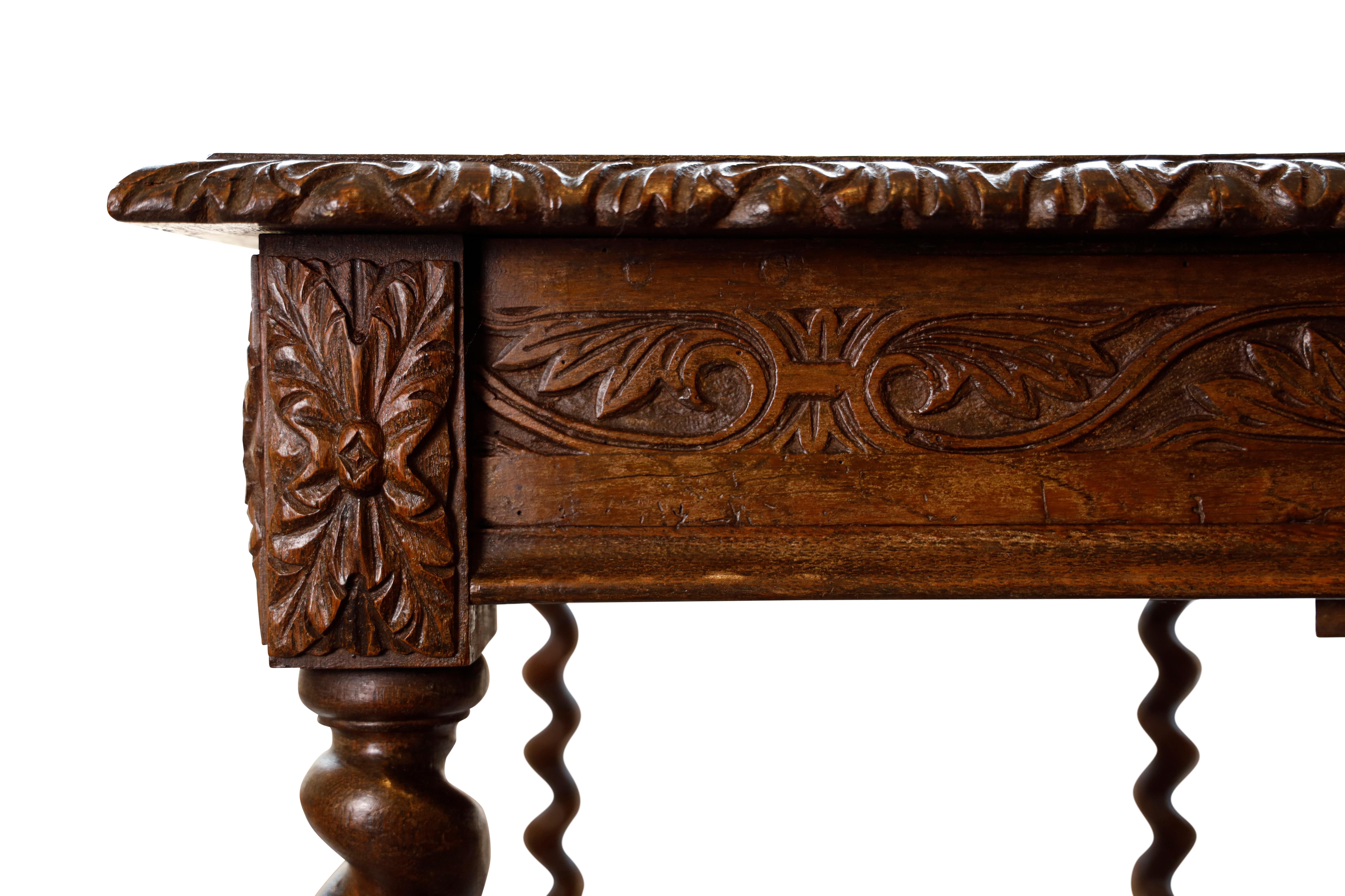 Gothic Revival Oak Side Table For Sale 4