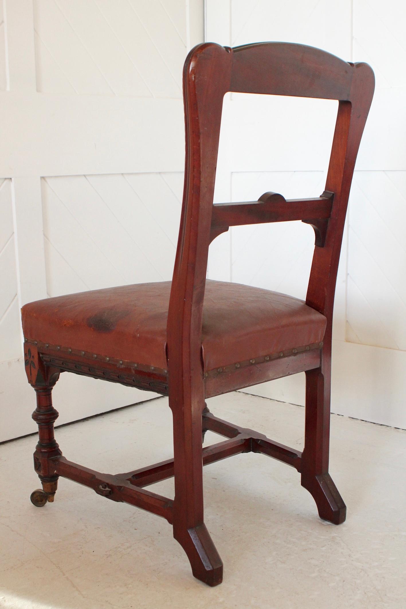 Late 19th Century Gothic Revival Pair of Chairs by Holland & Sons For Sale