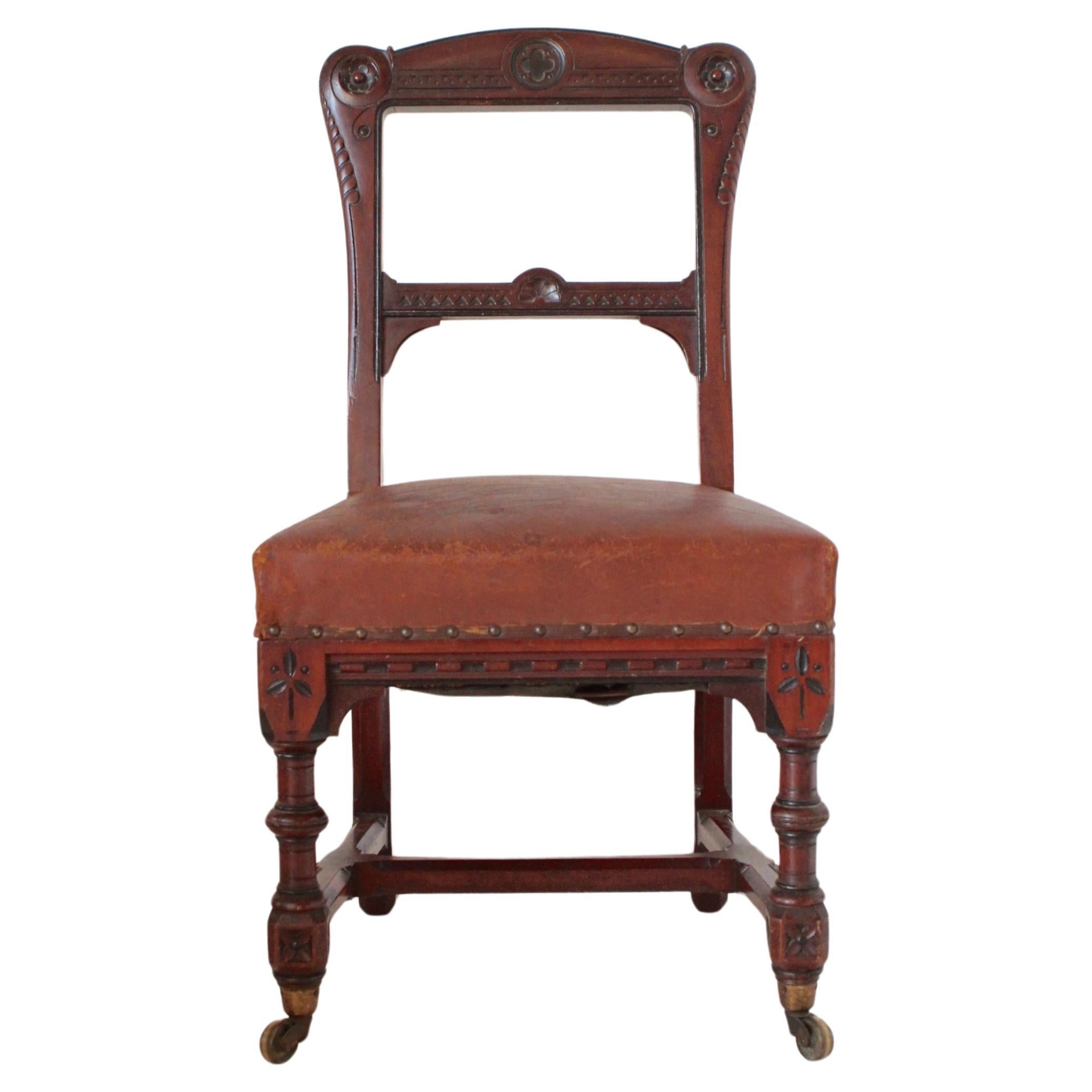 Gothic Revival Pair of Chairs by Holland & Sons For Sale
