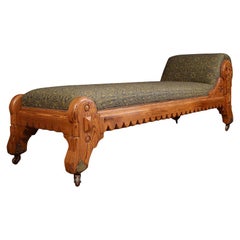 Gothic Revival Pitch Pine Chaise Lounge For Sale at 1stDibs | gothic chaise  lounge