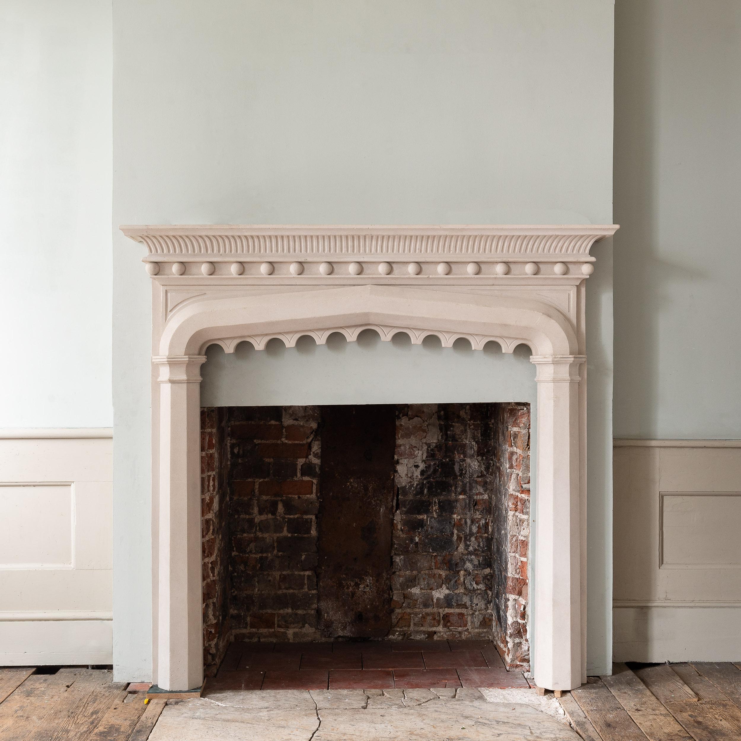 Gothic Revival Portland Stone Chimneypiece 9