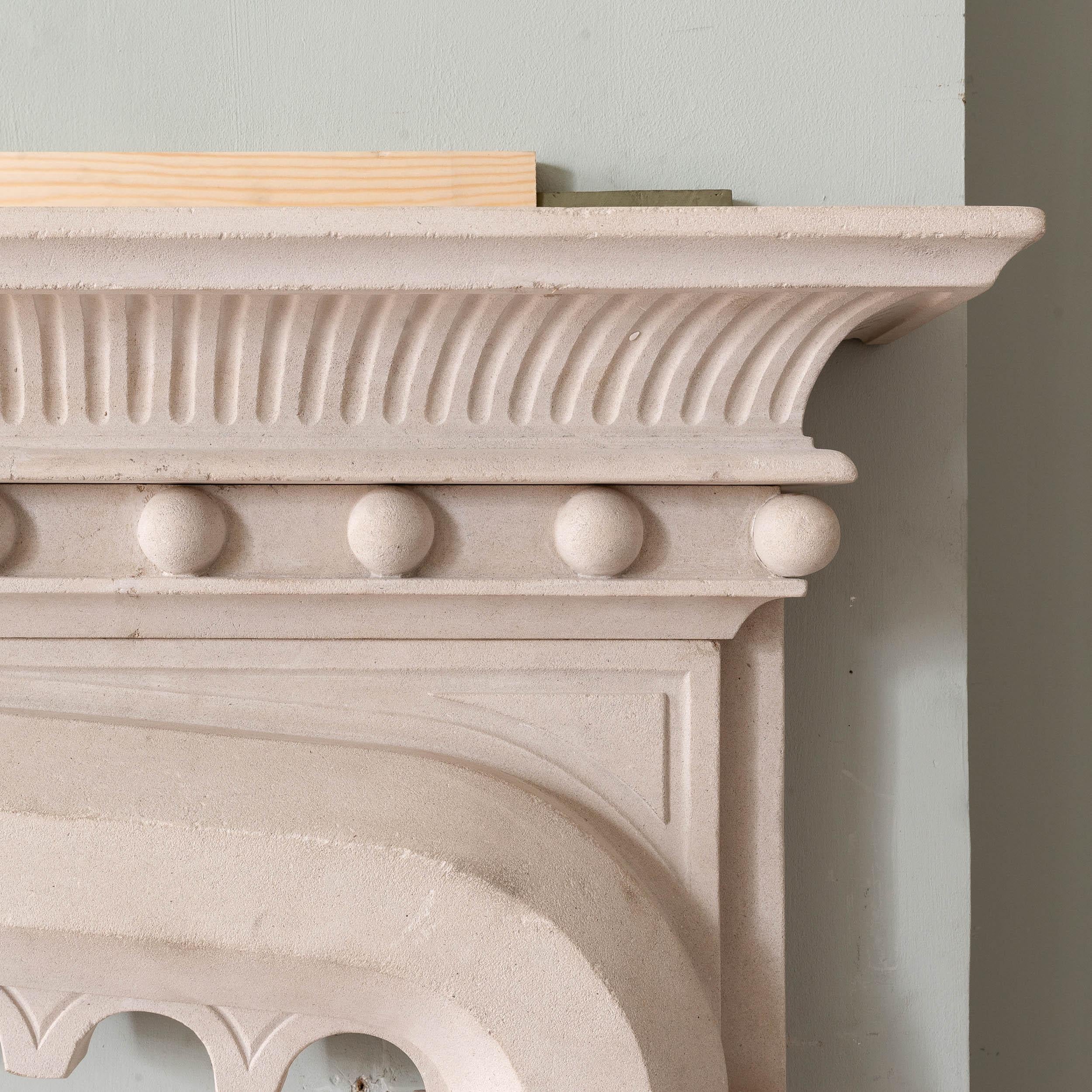 Contemporary Gothic Revival Portland Stone Chimneypiece