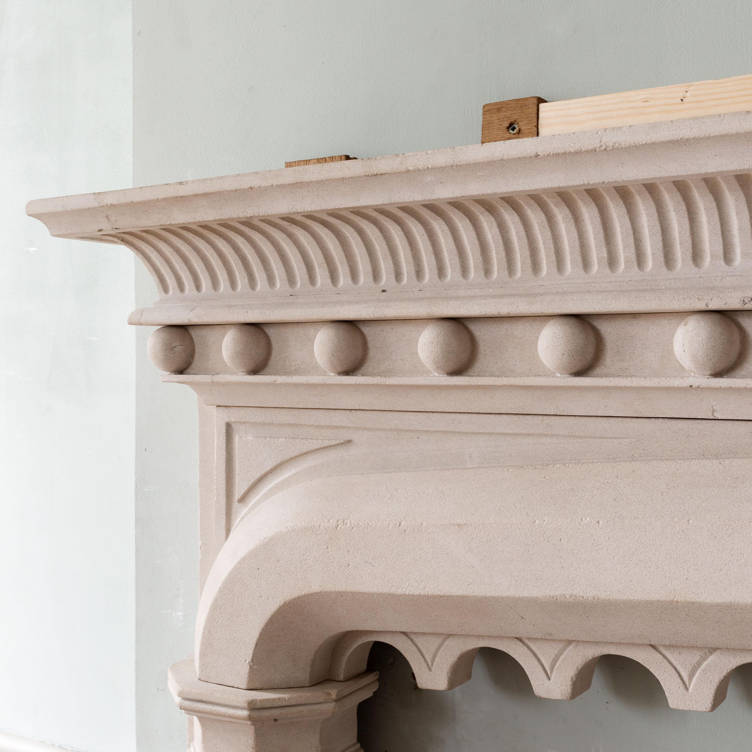 Limestone Gothic Revival Portland Stone Chimneypiece