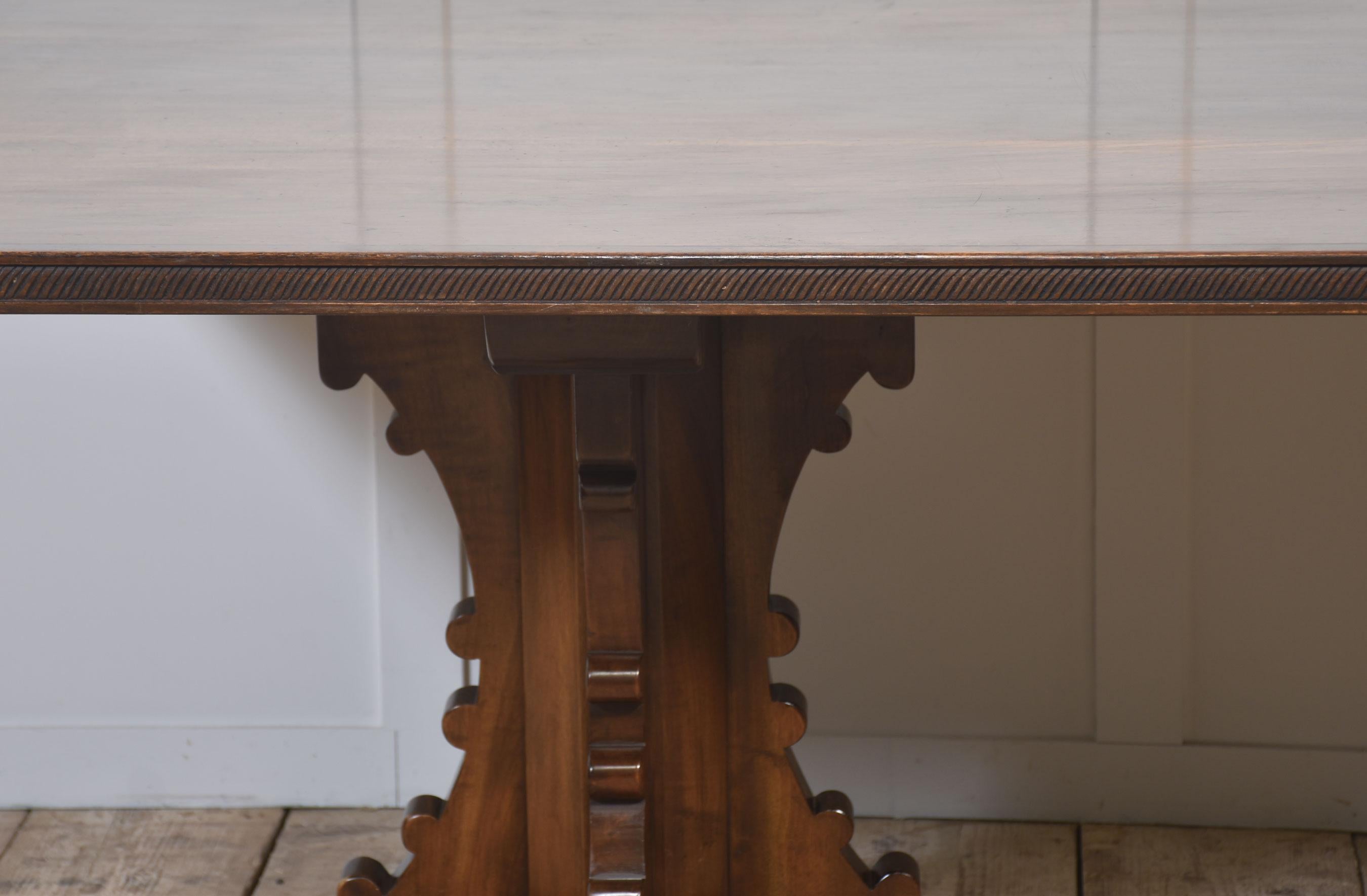 British Gothic Revival Refectory Dining Table For Sale