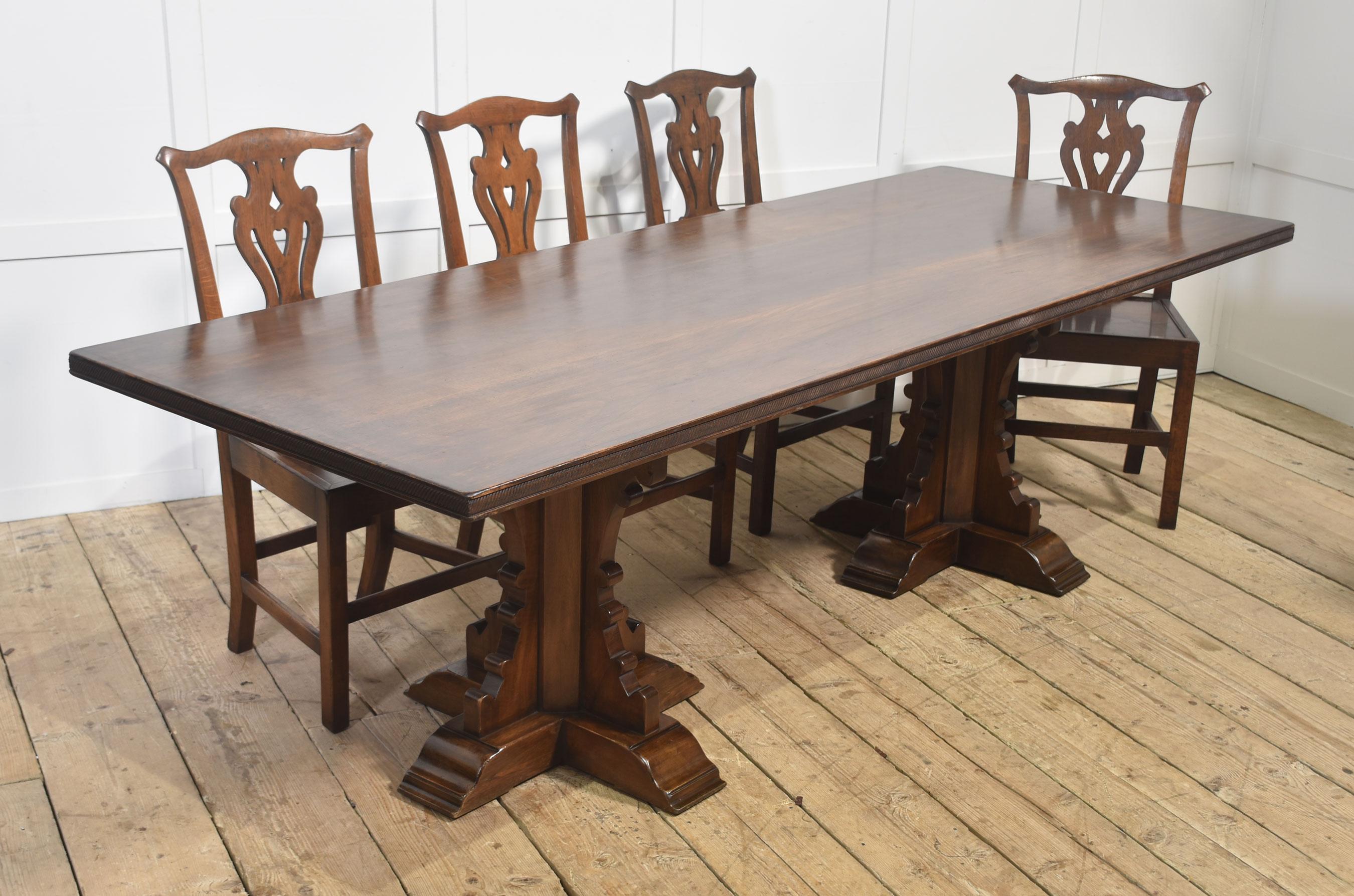 Gothic Revival Refectory Dining Table For Sale 1